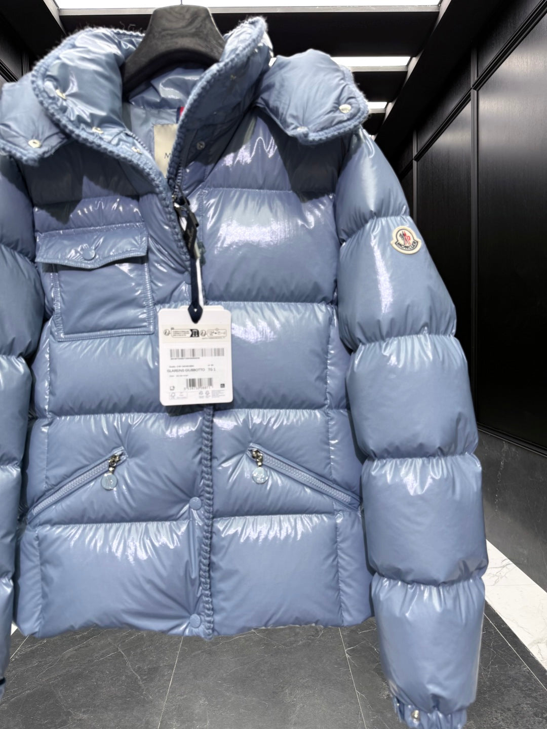 MC 25 Down Jacket Glossy Blue Grey Polyester 0015