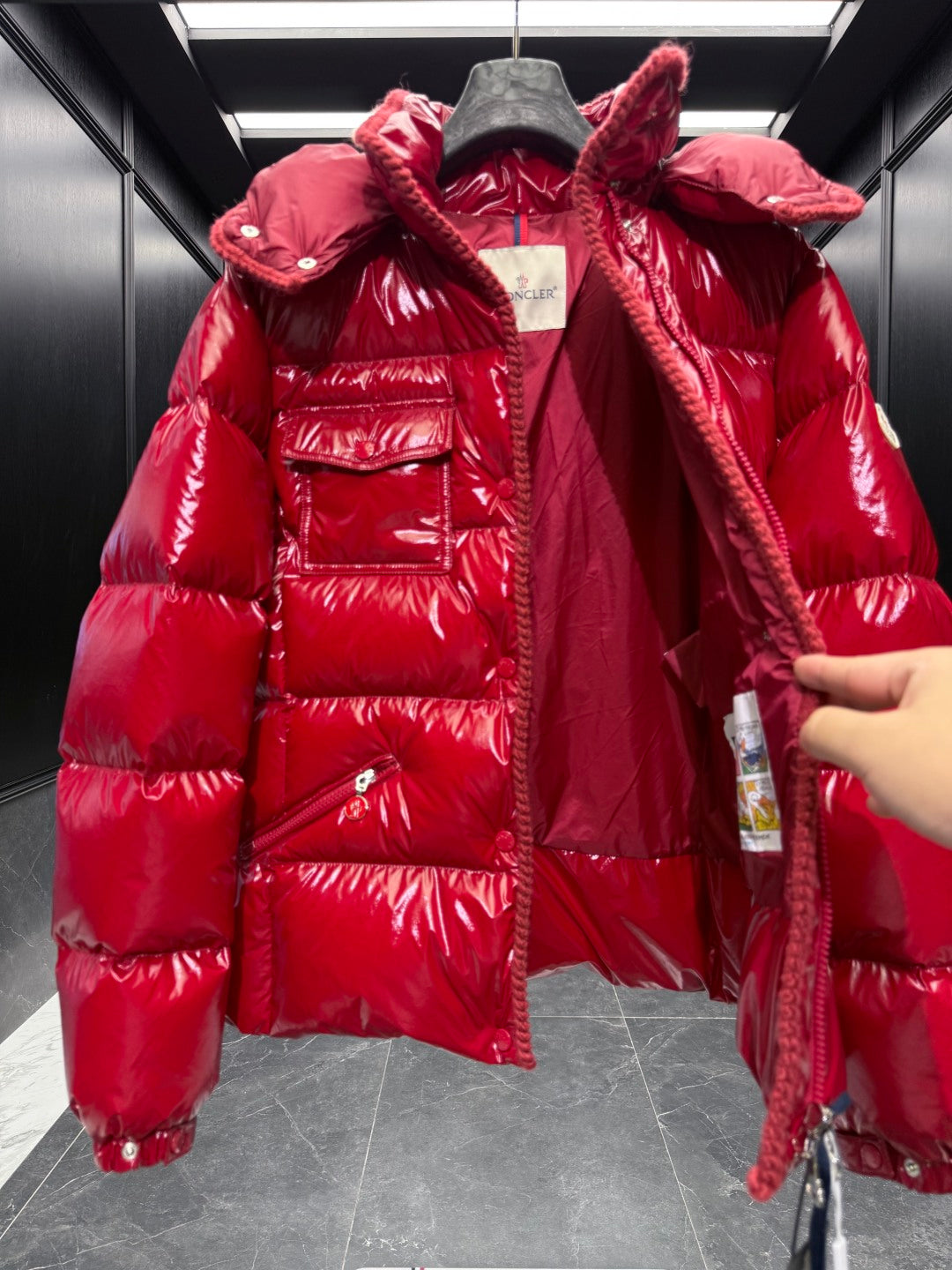 MC 25 Down Jacket Glossy Red Polyester 0014