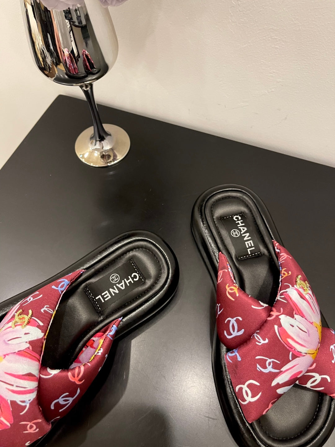 CC 25 Platform Slide Red Cloth Sheepskin 334746