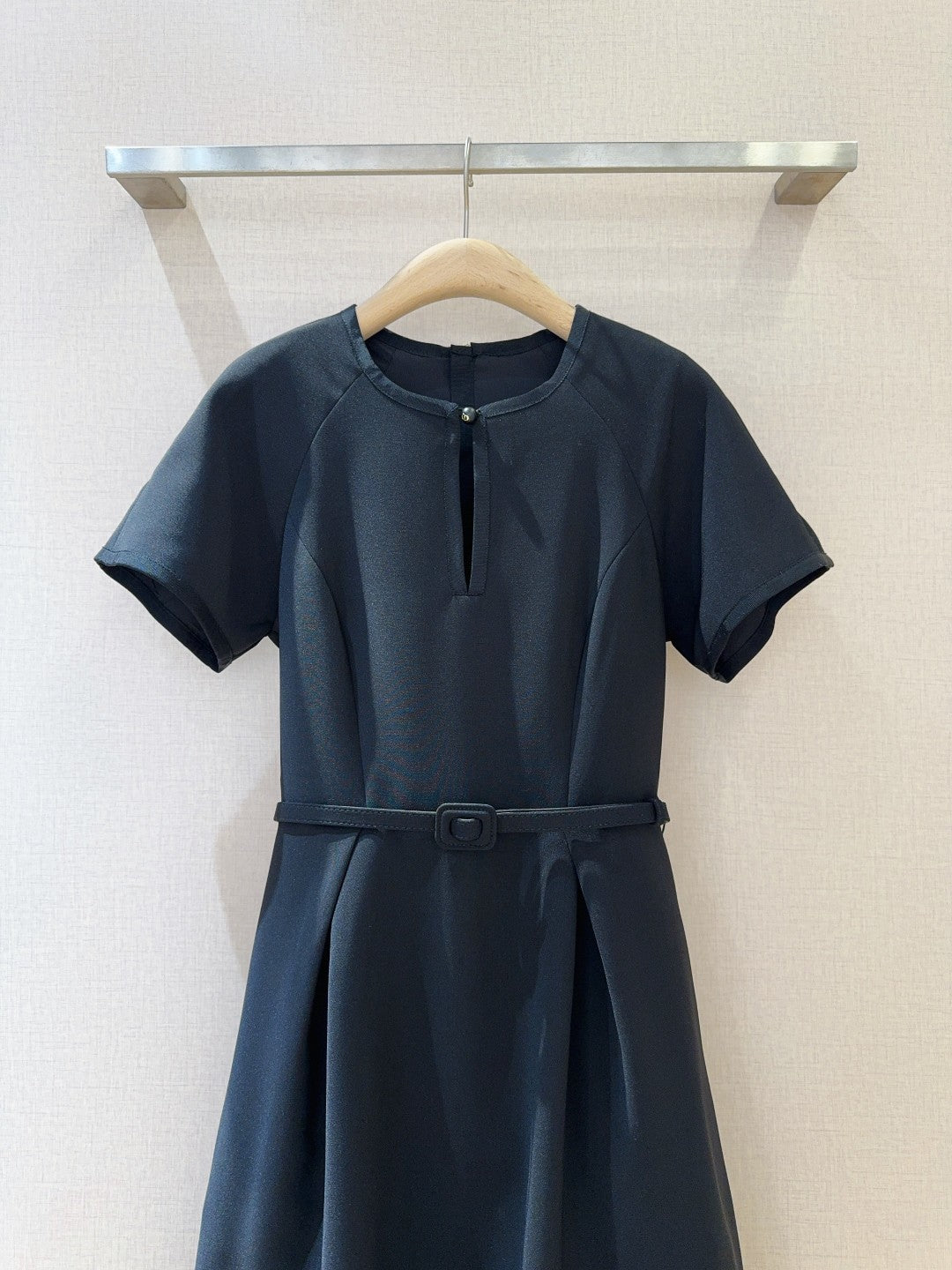 CD 25 Round Neck Raglan Sleeve Dress Black Polyester