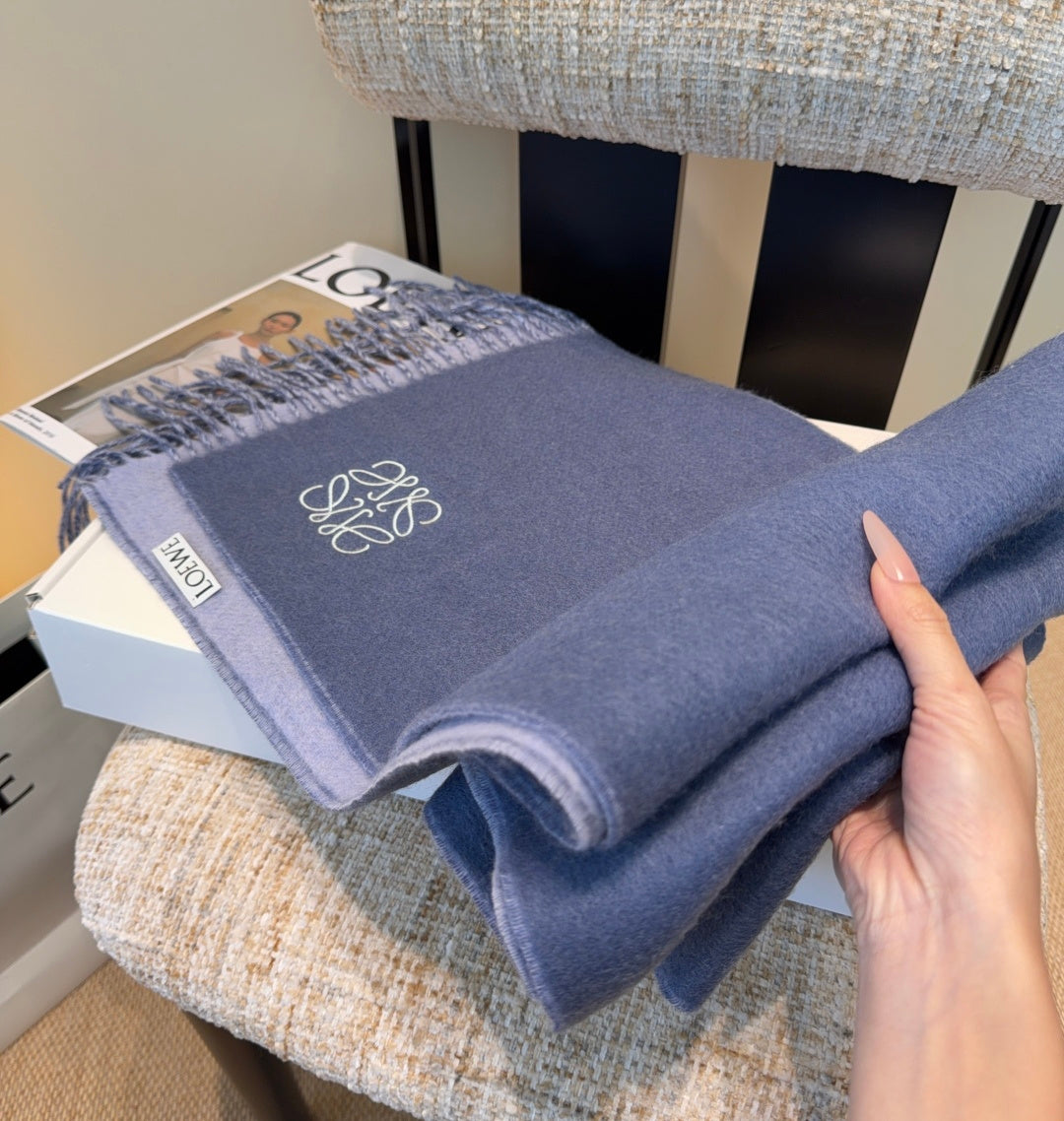 Loewe Scarf 180CM Blue Wool-blend 100130