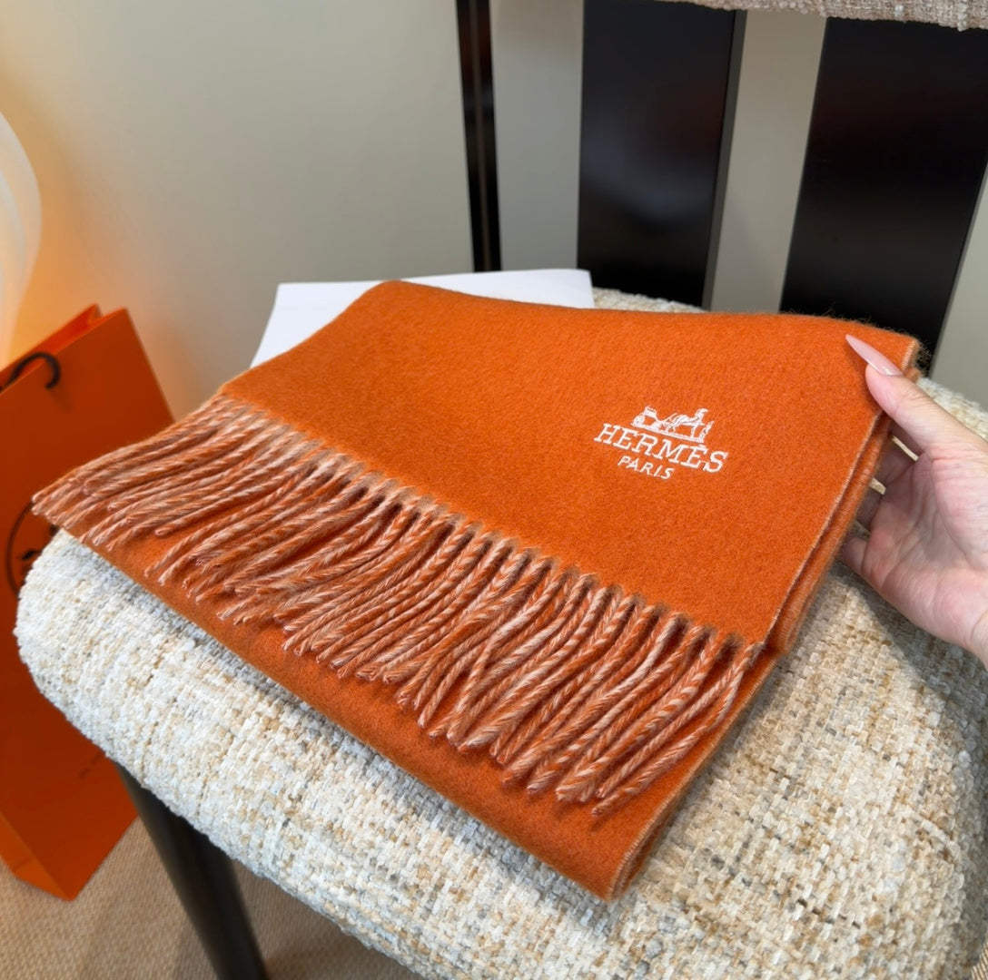 HM Scarf 190 CM Orange Wool 969469