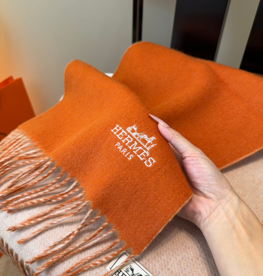 HM Scarf 190 CM Orange Wool 969469