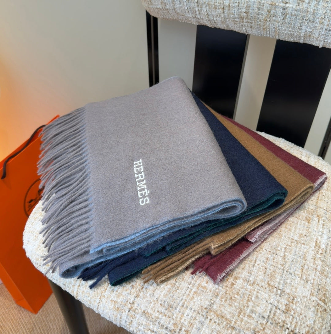 HM Scarf 190 CM Dark Blue Wool 969495