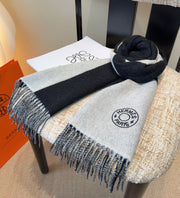 HM Scarf 190 CM Black Gray Wool 969500