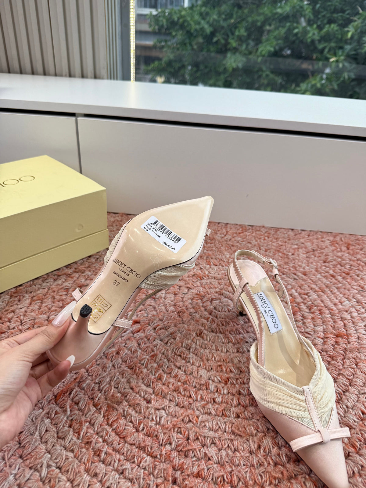 Jimmy Choo 2026 Afia Slingback 60mm Satin Mesh 916775
