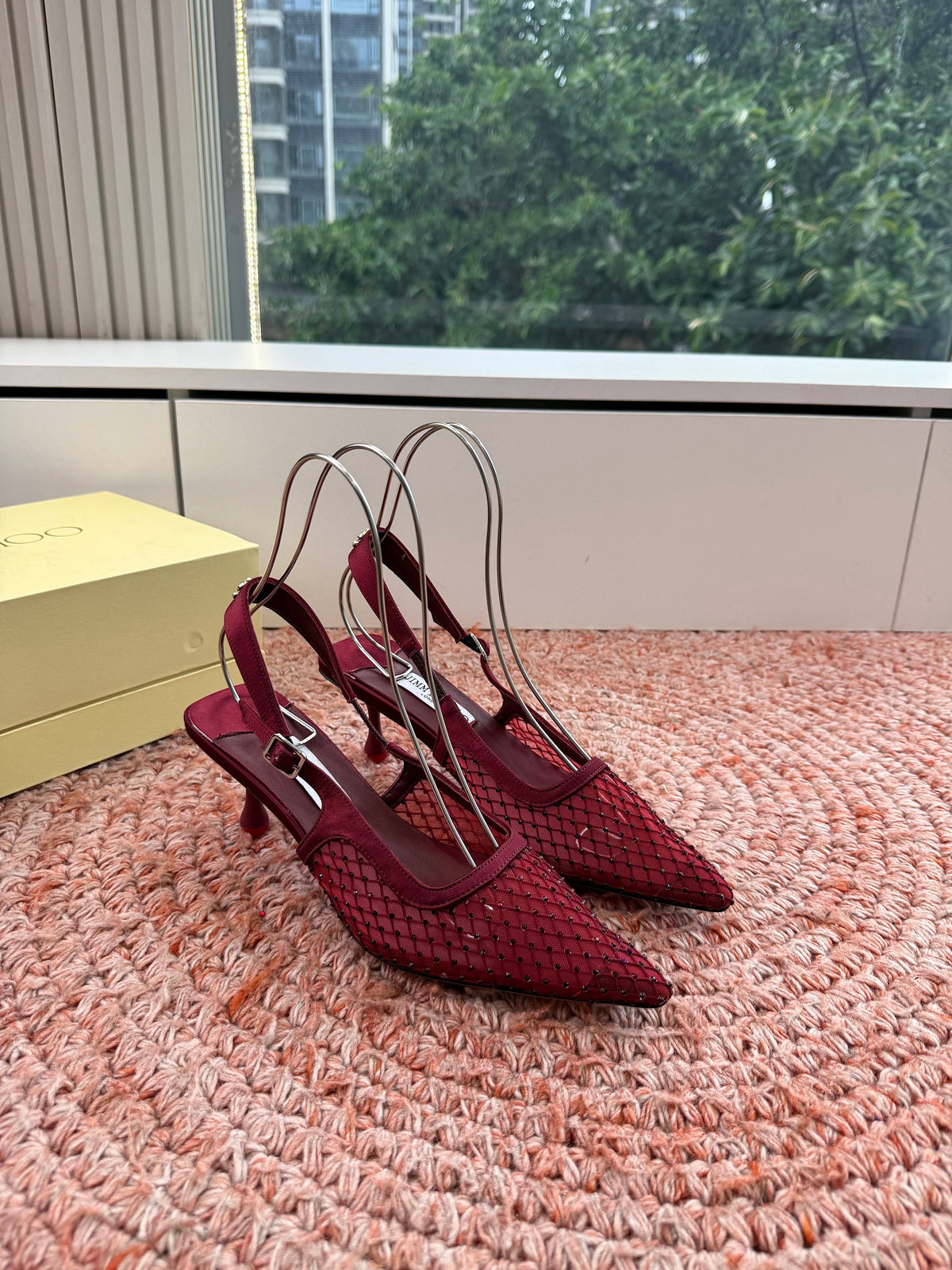 Jimmy Choo 2026 Amel Crystal-Embellished Slingback 50mm Silk 916780