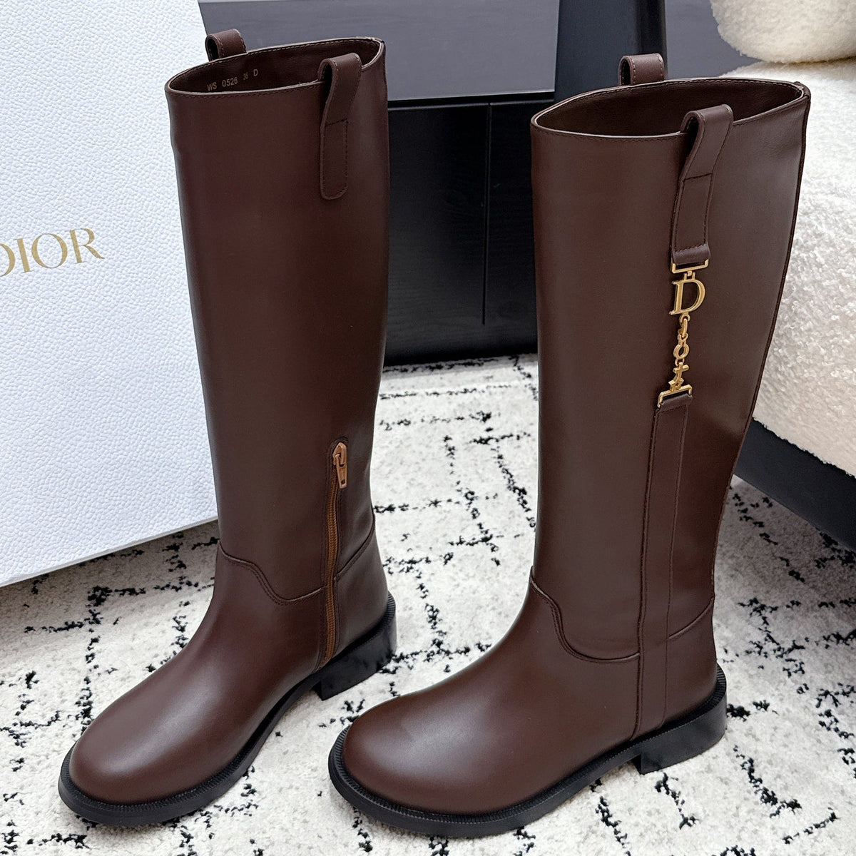 Dior 2026 Diorly Boots Brown Shiny Cowhide 139303