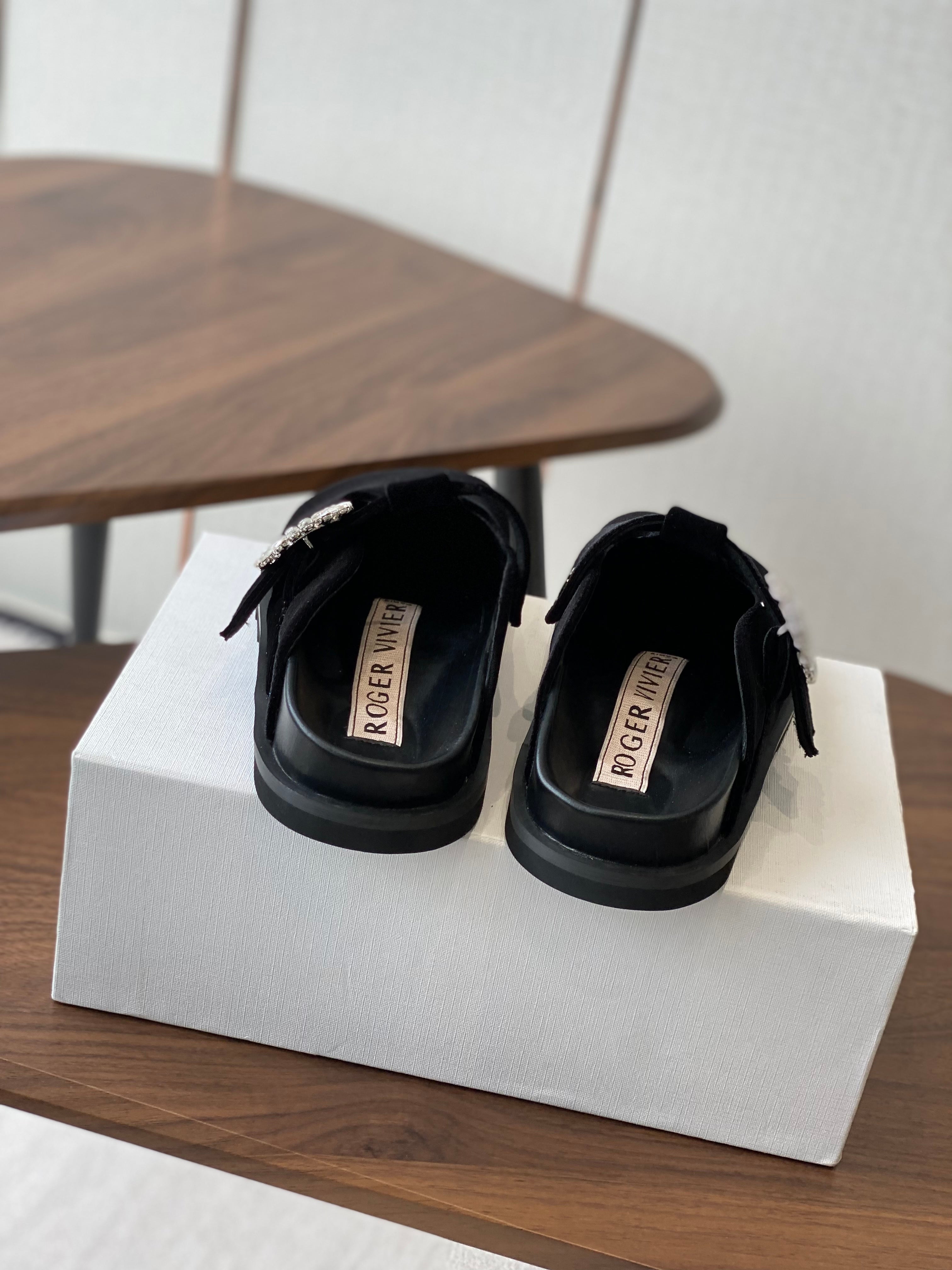 Viv 25 Slippers Black Imported Flannel 350444