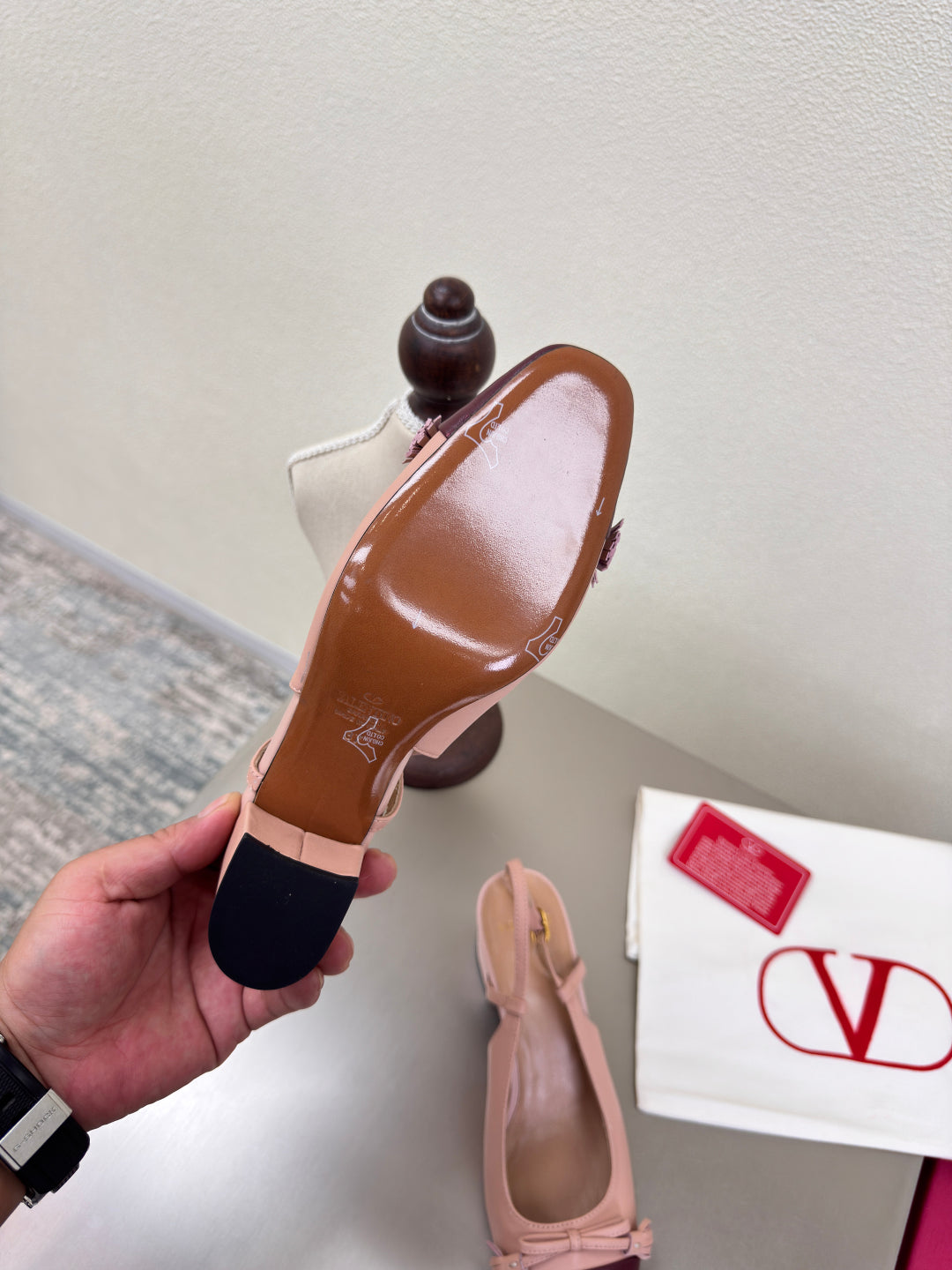 VT 25 Valet Du Roi Slingback Pink Brown Calfskin