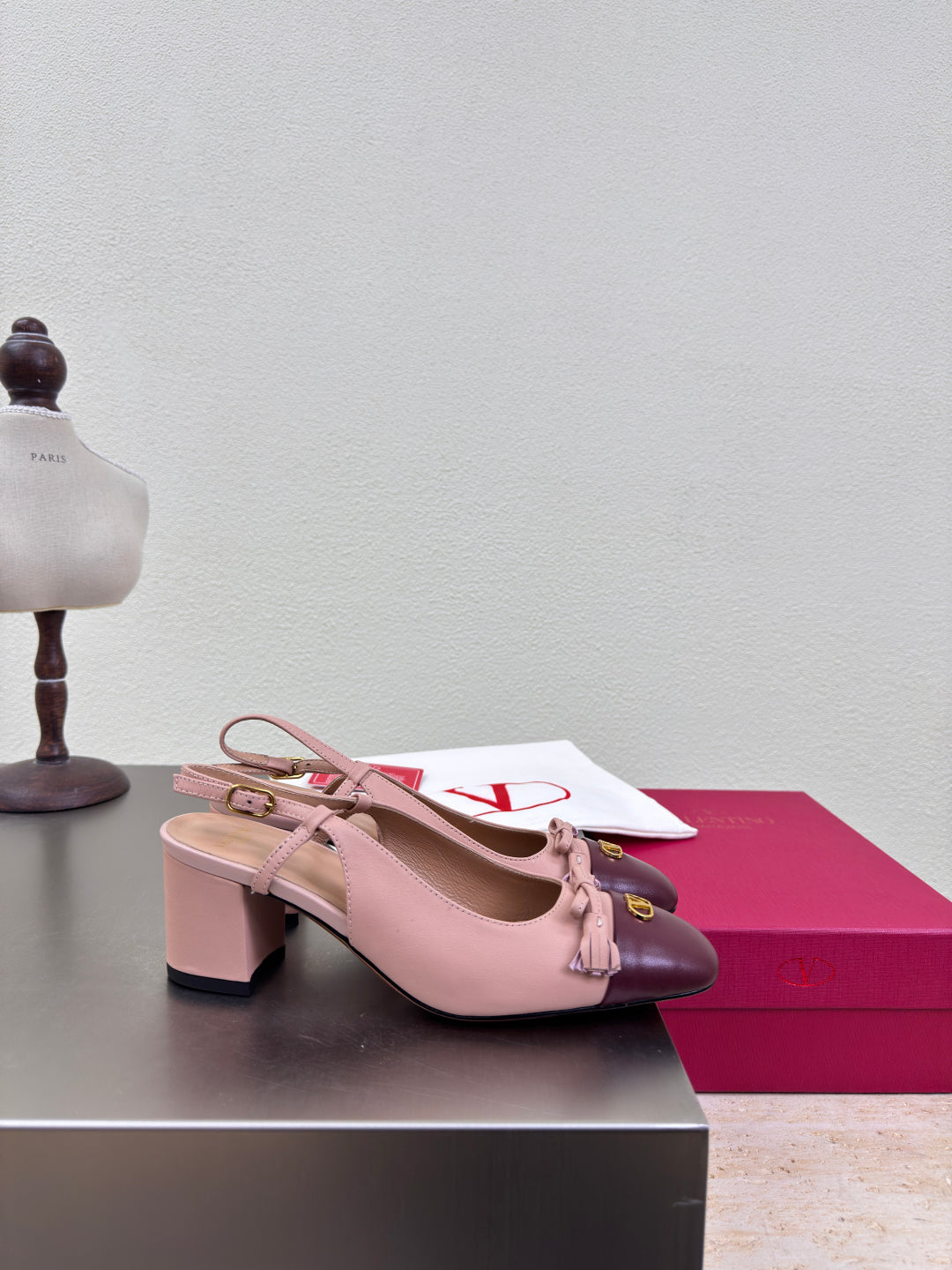 VT 25 Valet Du Roi Slingback Pink Brown Calfskin