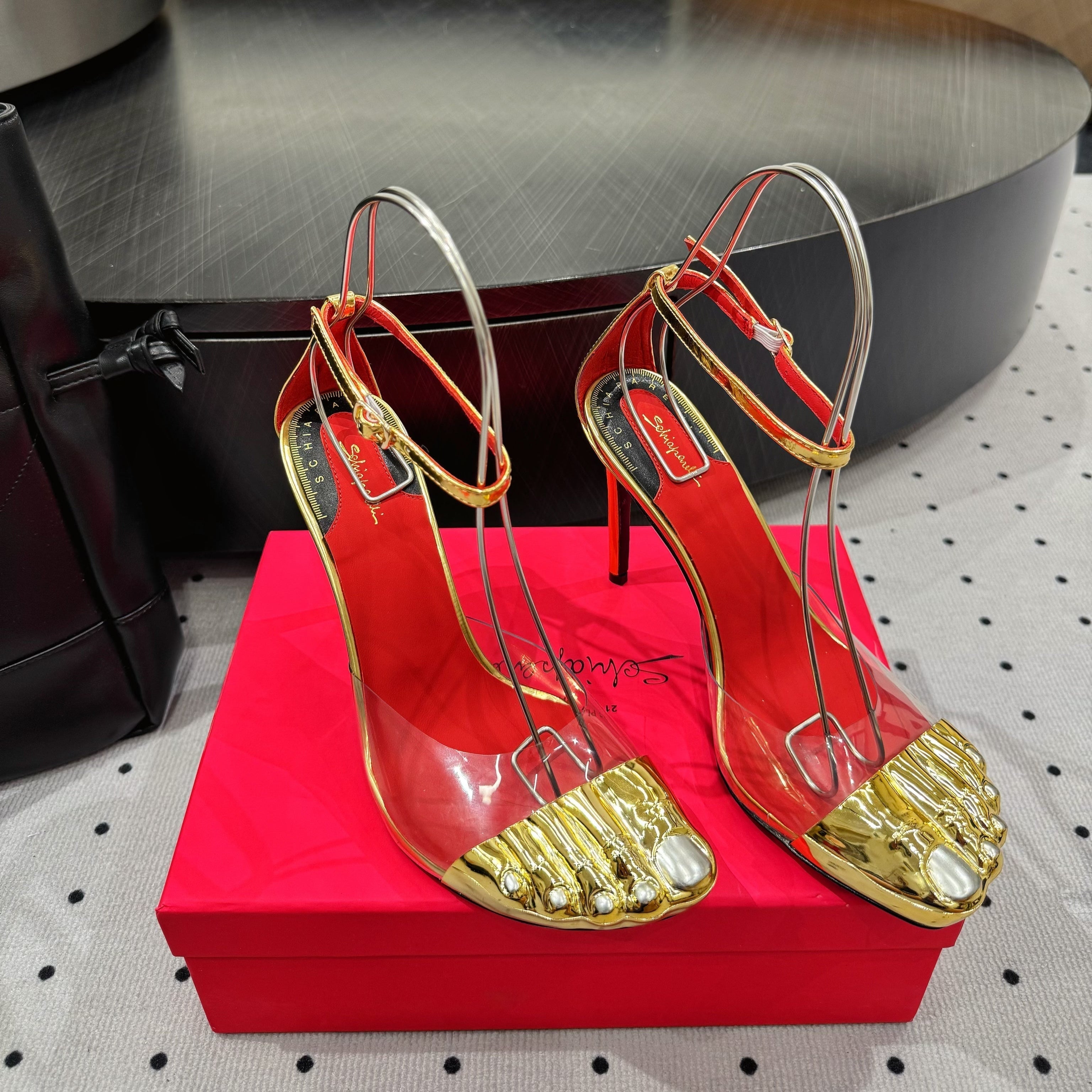 CL 25 Elsa Schiapar Slingback Gold PVC Cowhide 321606