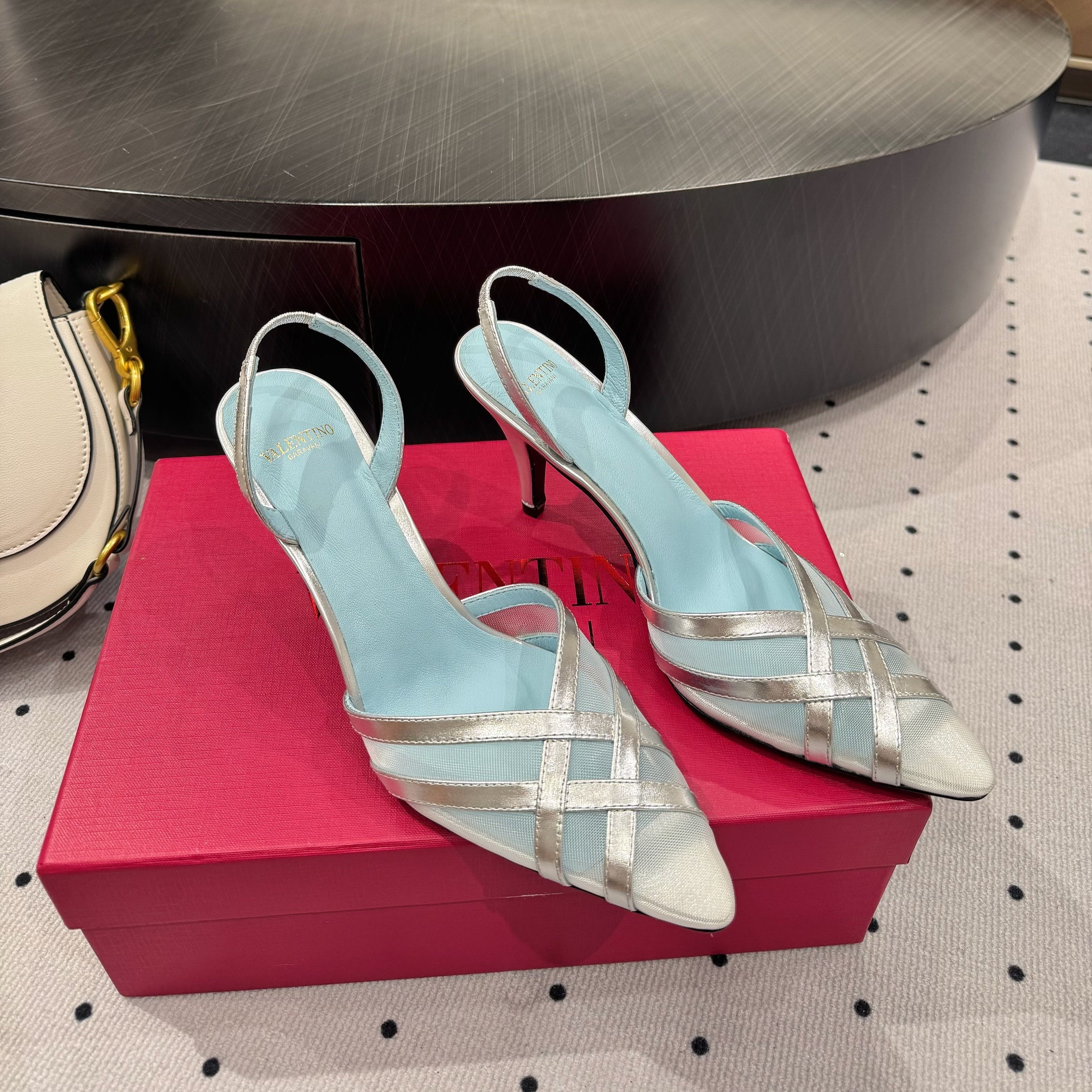 VT 25 Mesh Slingback Silver Sheepskin 327589