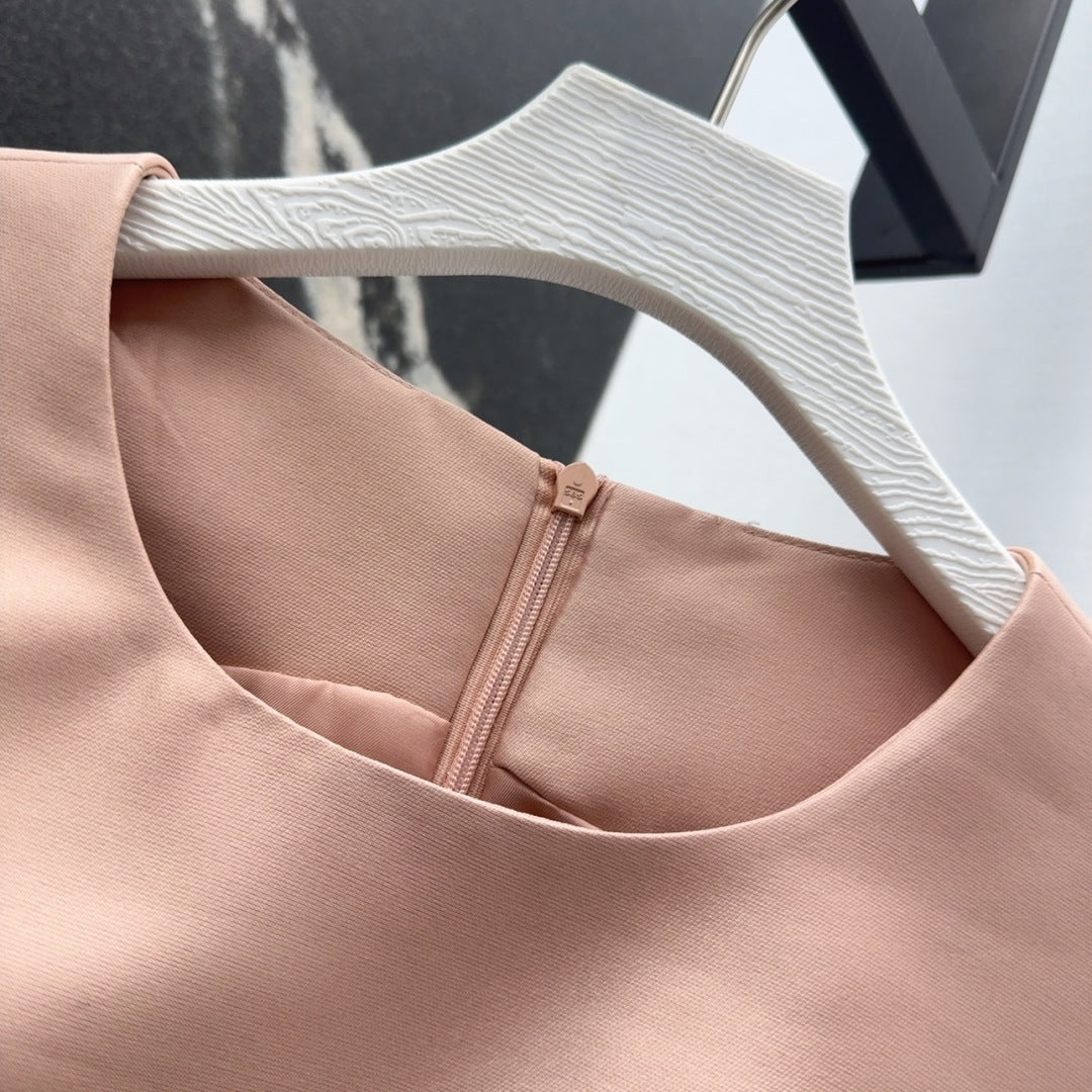 CD 25 Bow Sleeveless Mini Dress Pink Satin