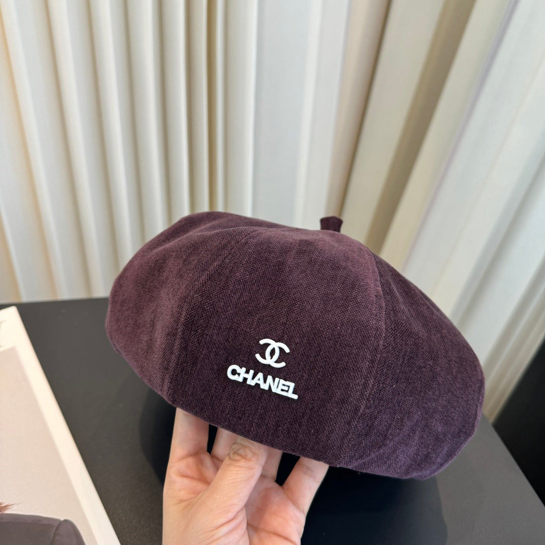 Chanel Corduroy Beret Hat 512572