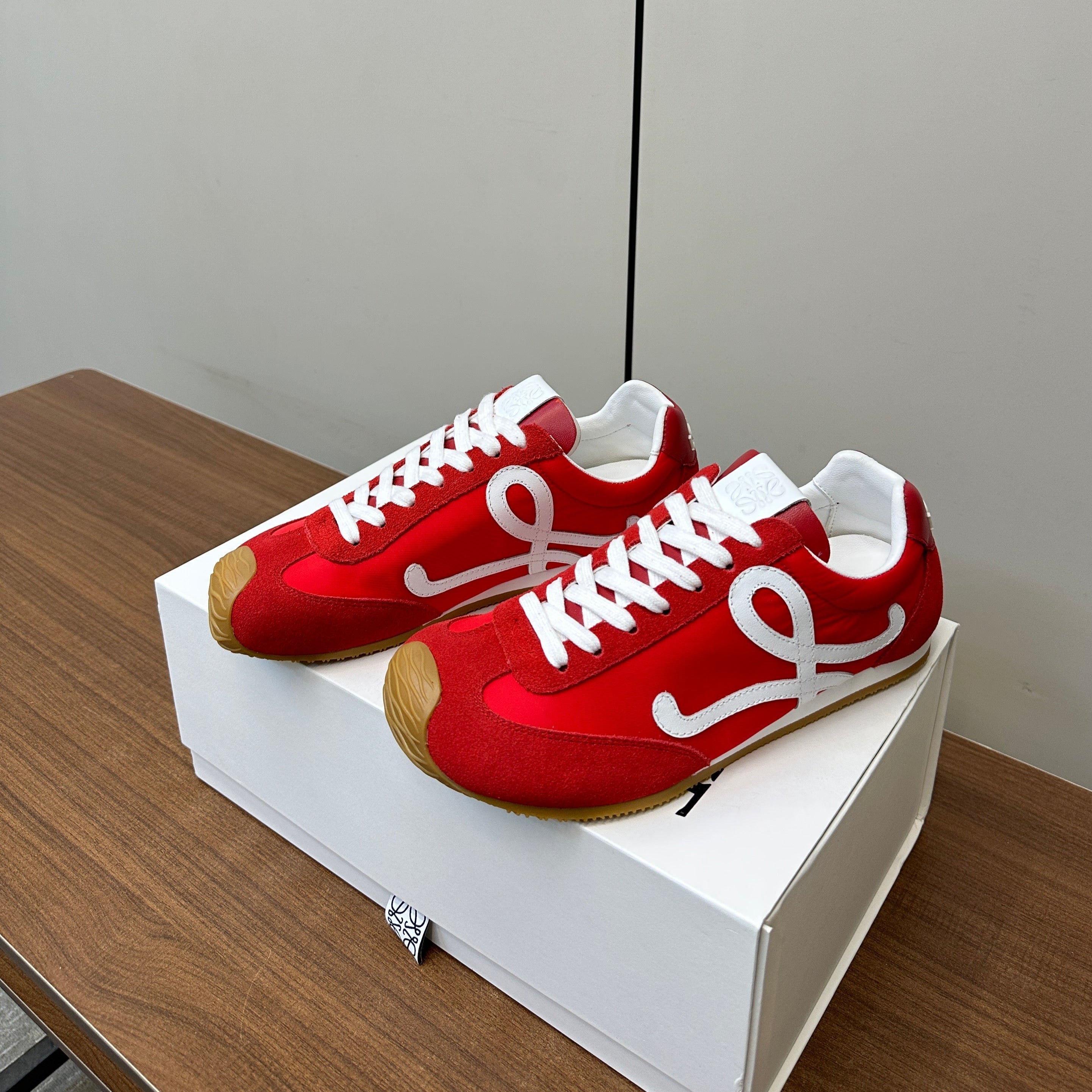Loewe 25 Ballet Runner 2.0 Sneaker Red Sheepskin 255058