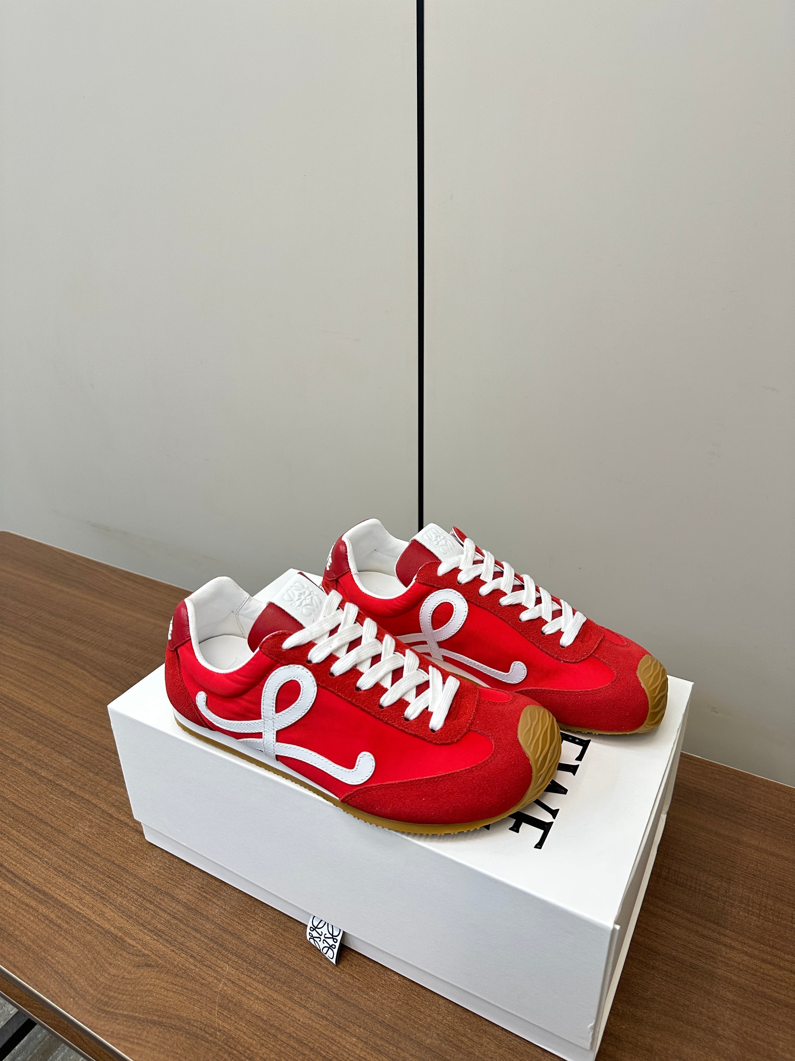 Loewe 25 Ballet Runner 2.0 Sneaker Red Sheepskin 255058