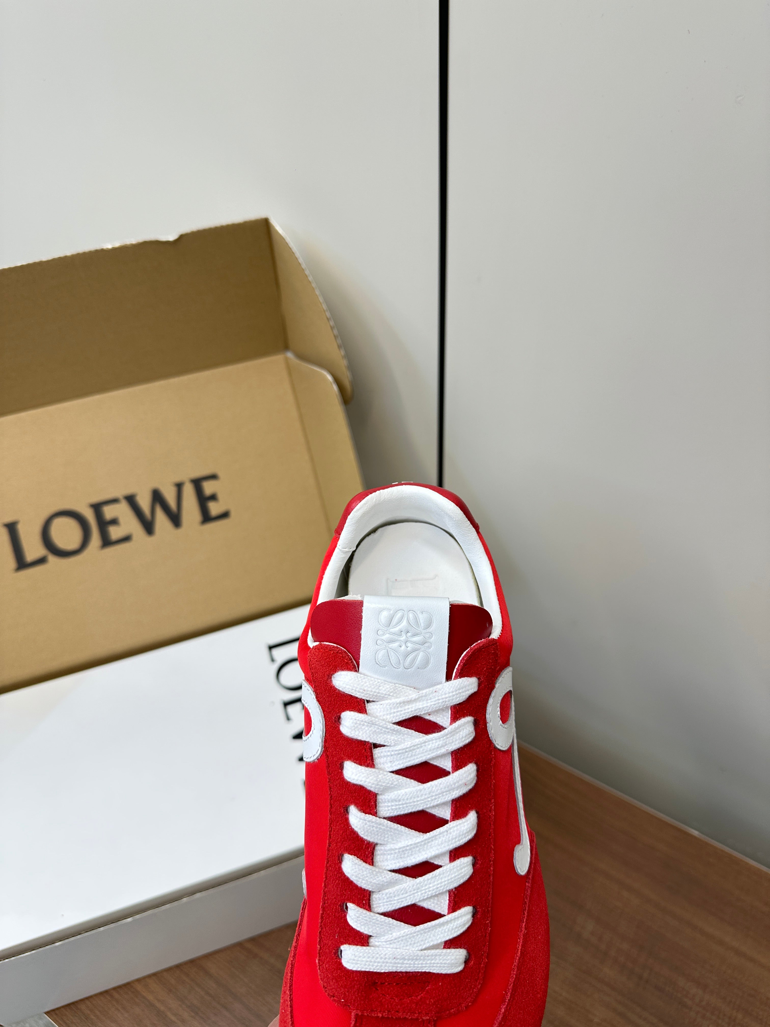 Loewe 25 Ballet Runner 2.0 Sneaker Red Sheepskin 255058