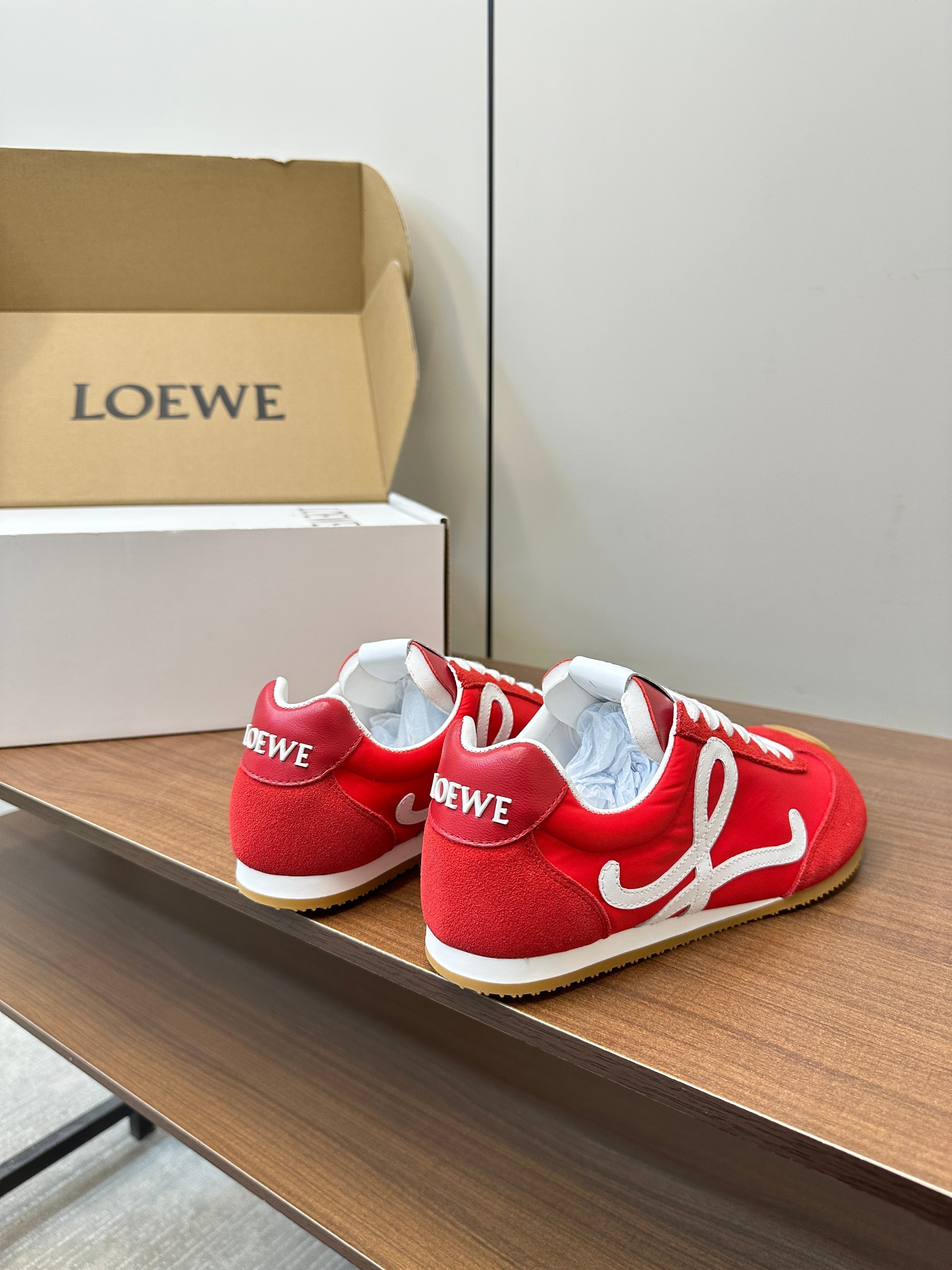 Loewe 25 Ballet Runner 2.0 Sneaker Red Sheepskin 255058