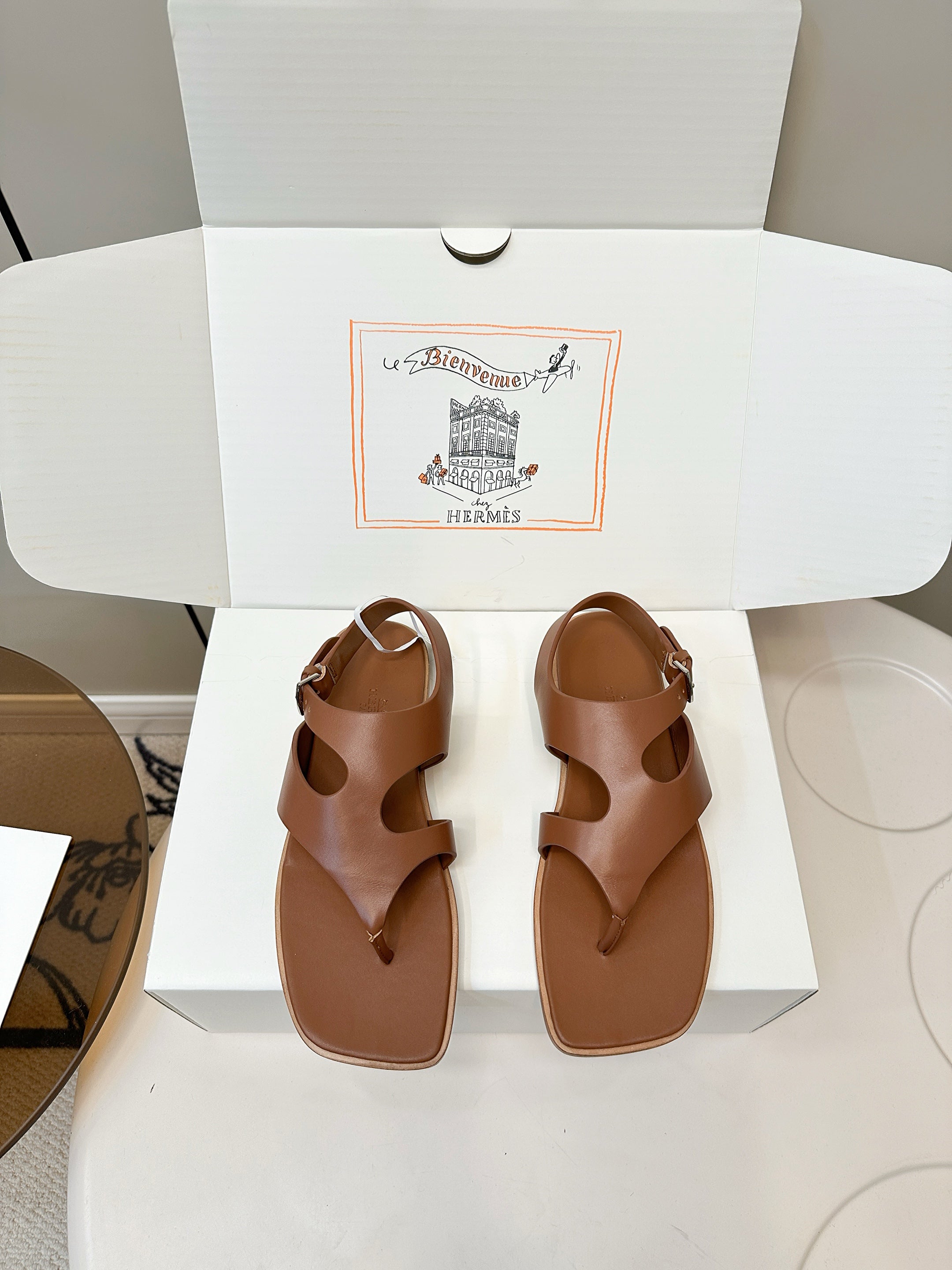 HM Karen Sandals Brown Calfskin 369790