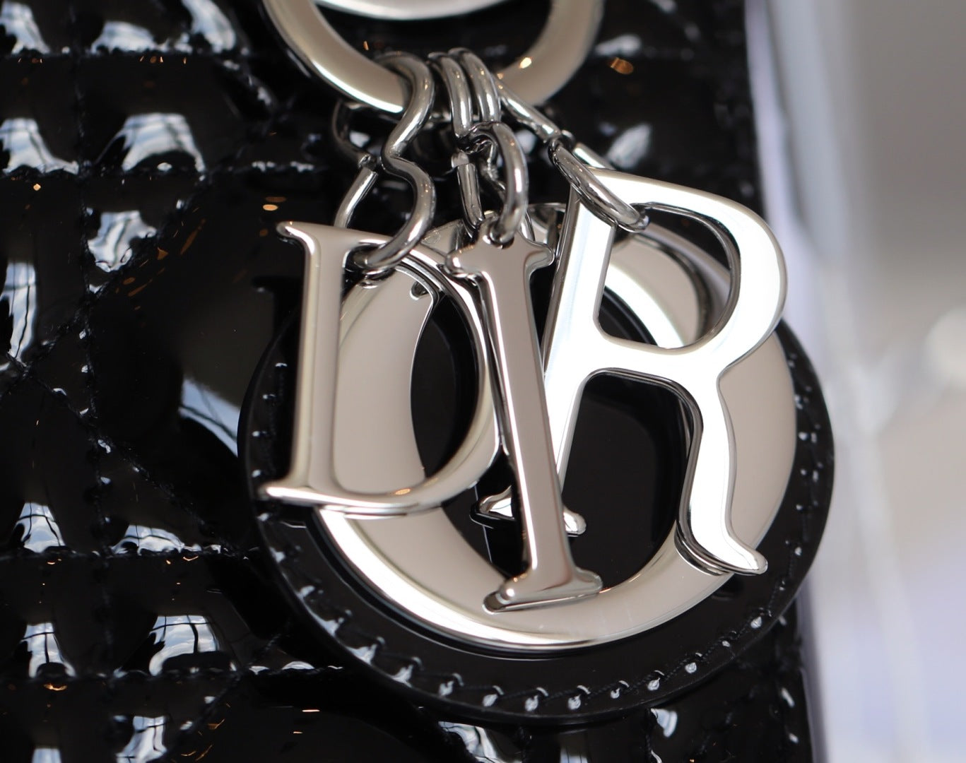 CD Lady Dior Mini Bag With Silver Hardware Calfskin