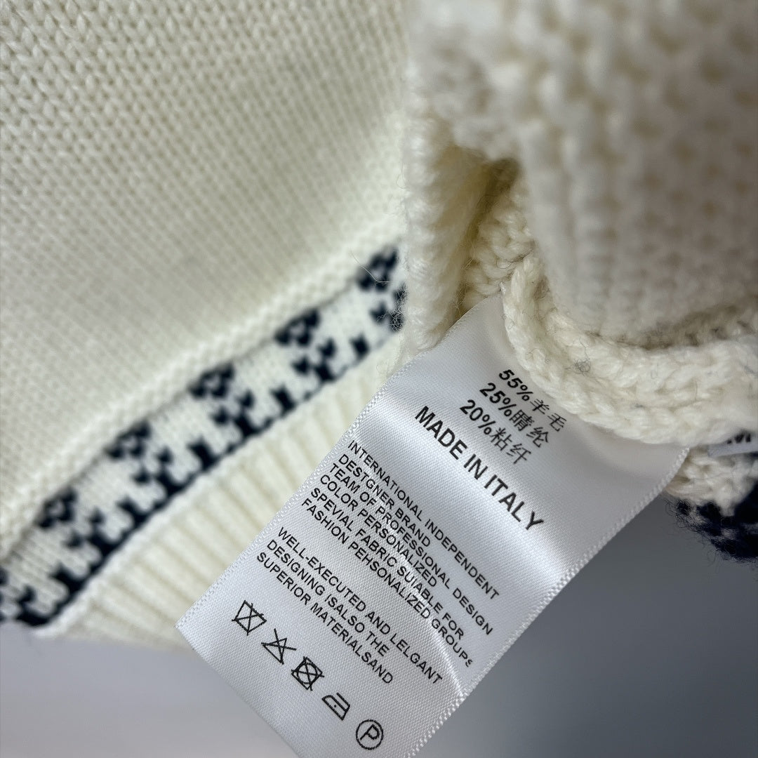 Dior 2026 DiorAlps Zipped Cardigan Cream Black Knit 446671