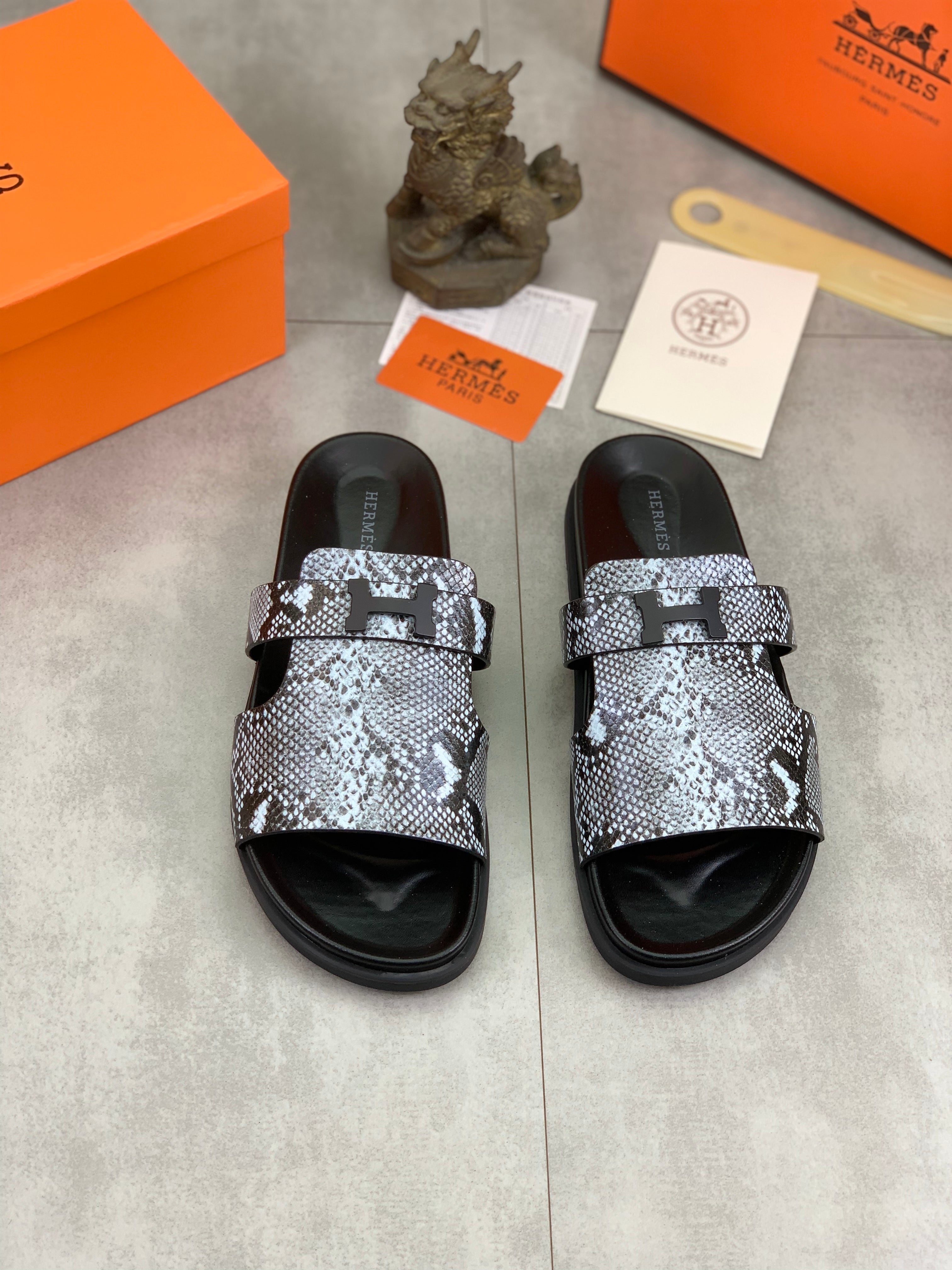 HM Men's Slide Black Cowhide 616260