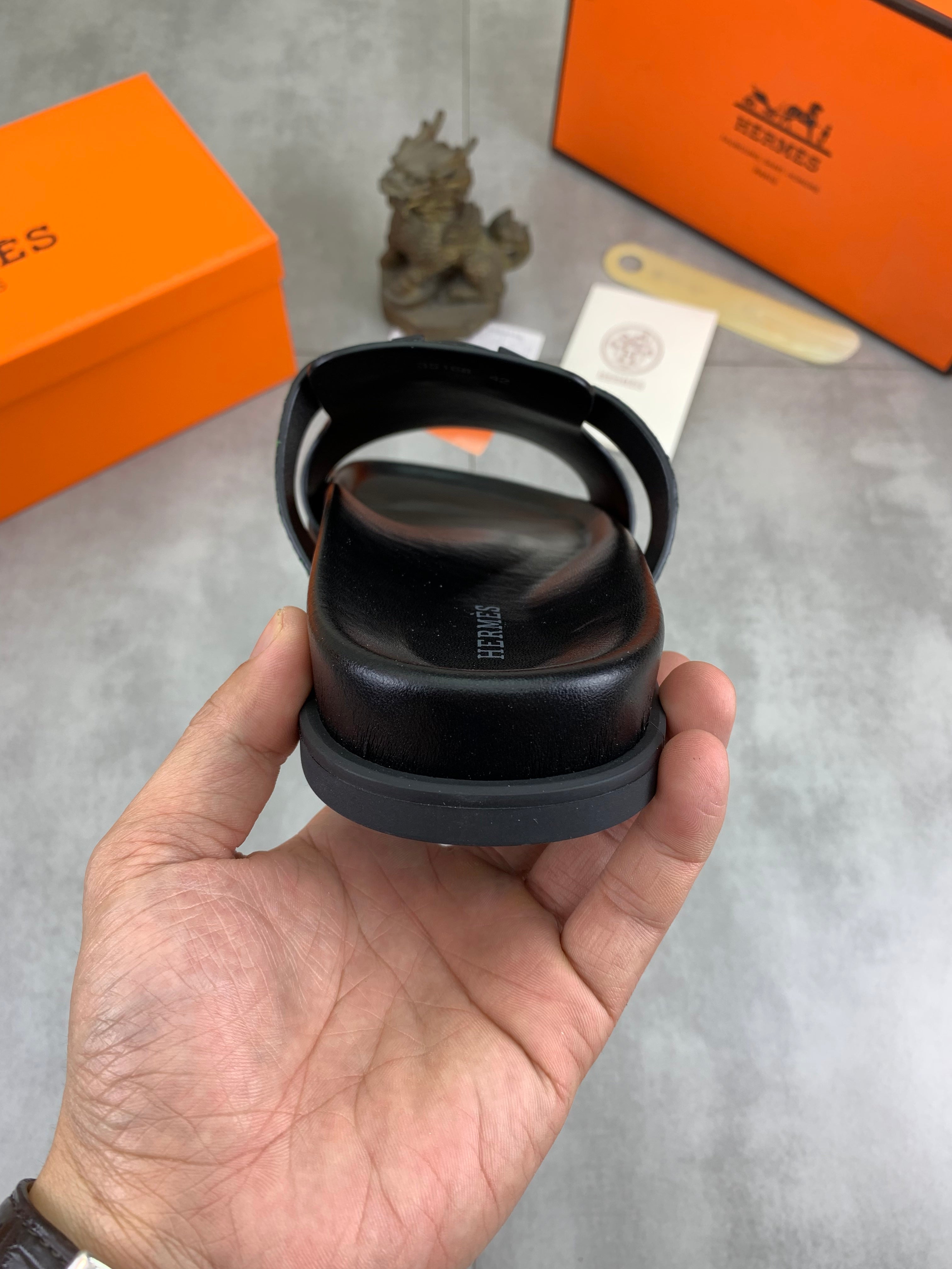 HM Men's Slide Green Cowhide 616258