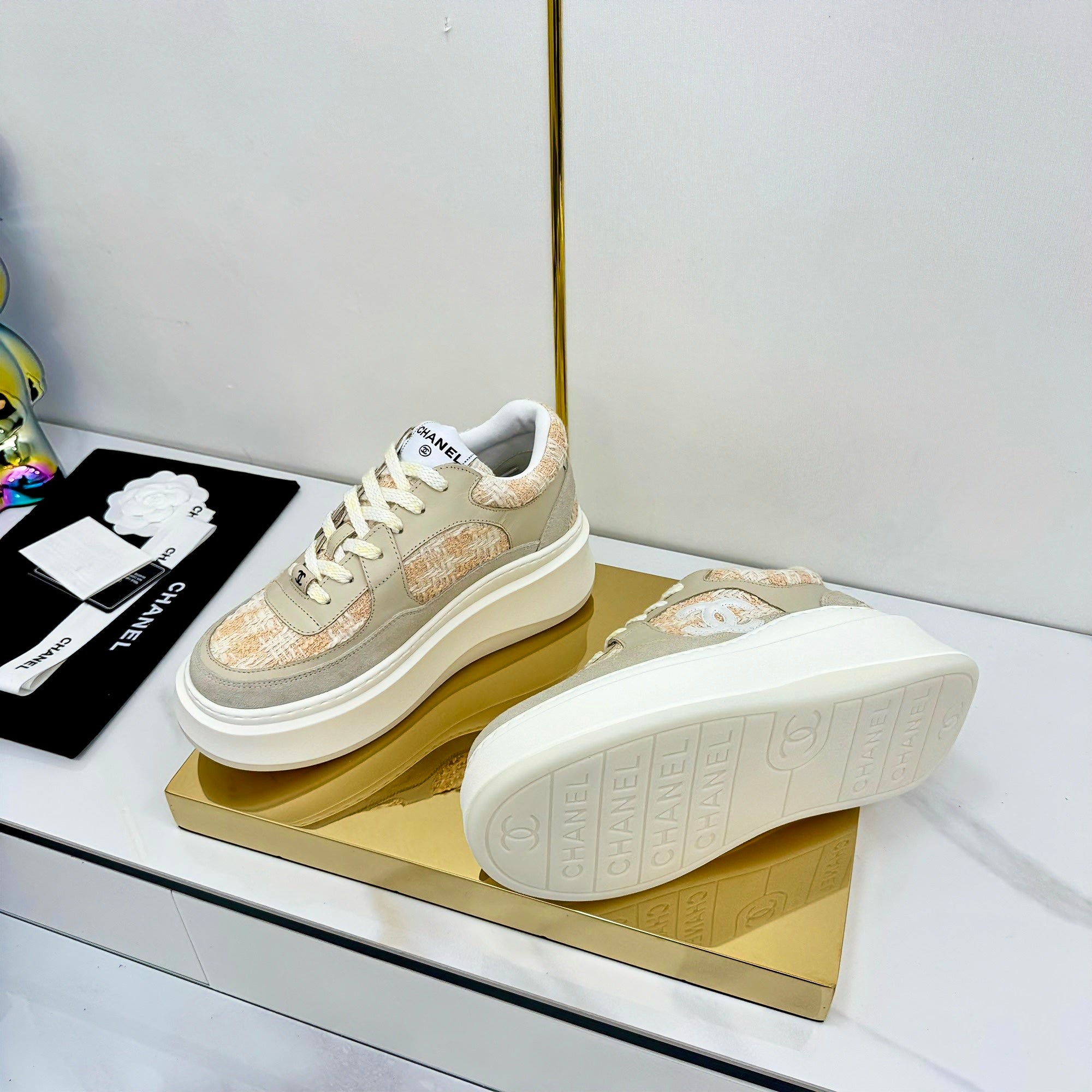 CC 25 Platform Sneaker Orange Nude Cowhide 312951