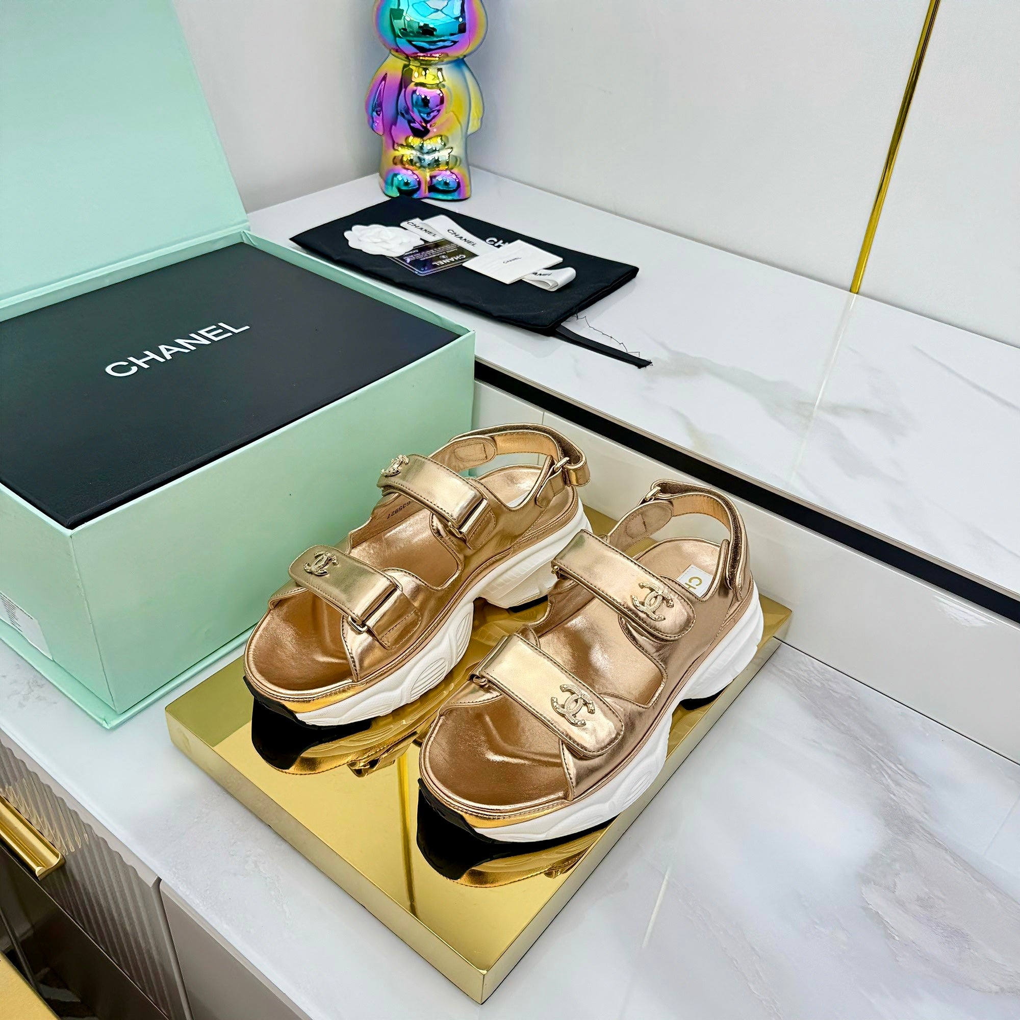 CC 25 Dad Sandals Gold Suede 331166