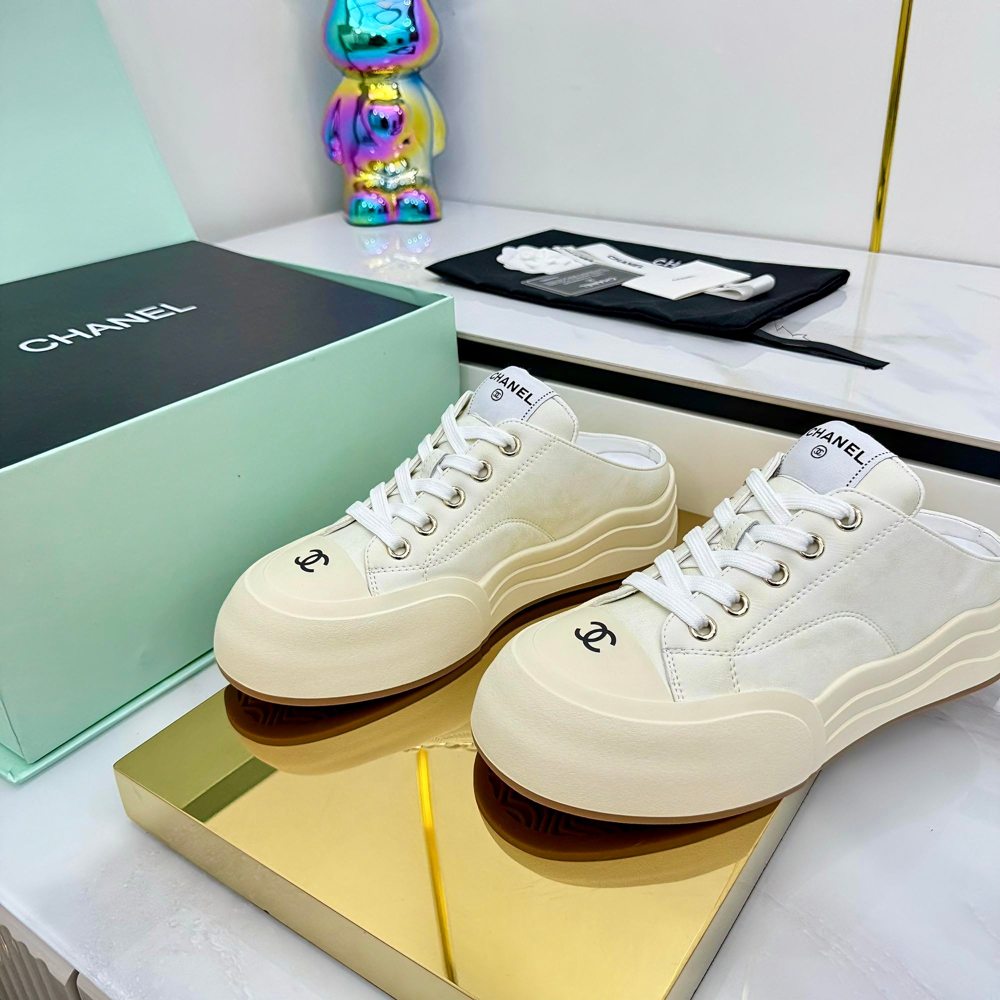 CC 25 Mules Sneaker Beige Calfskin 331184
