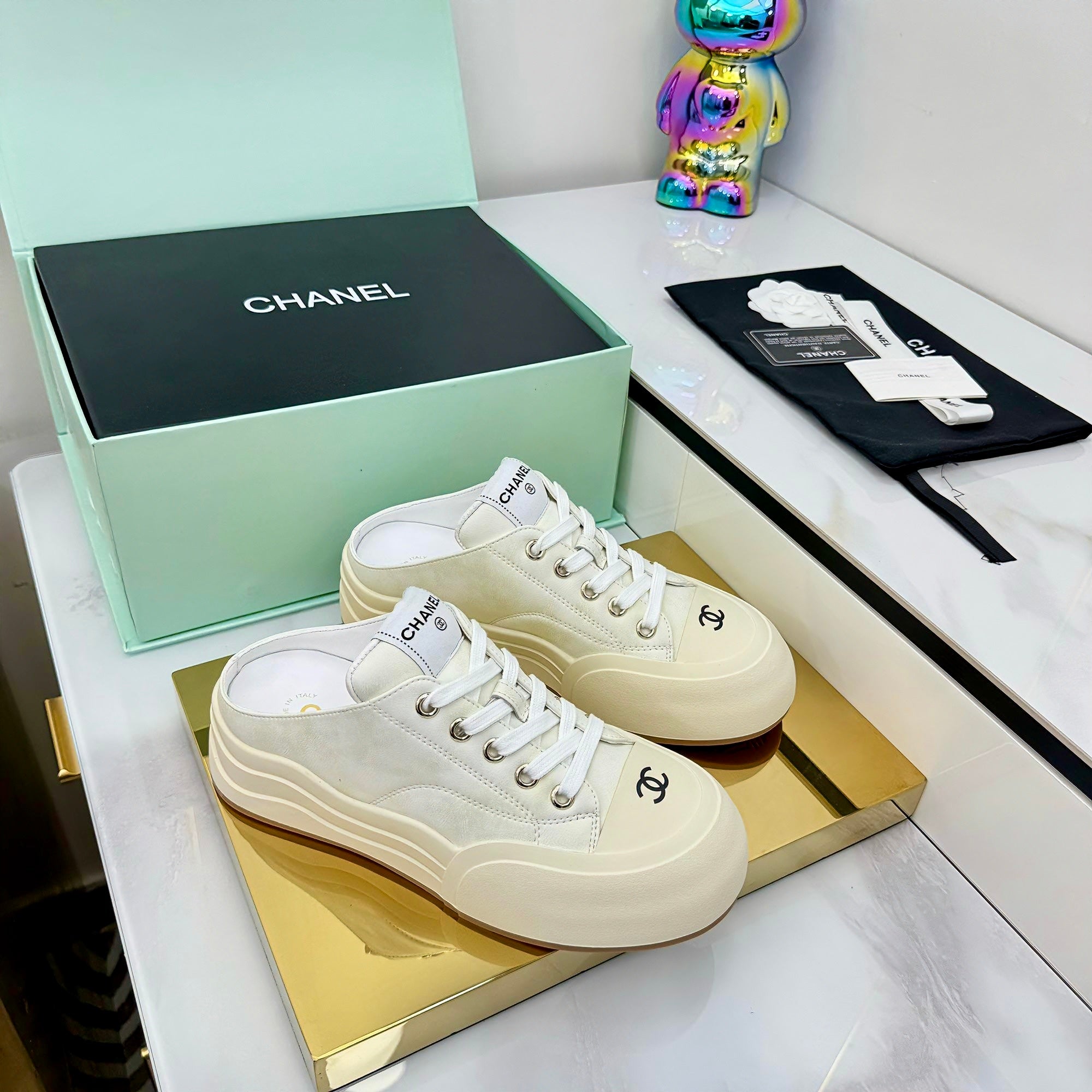 CC 25 Mules Sneaker Beige Calfskin 331184