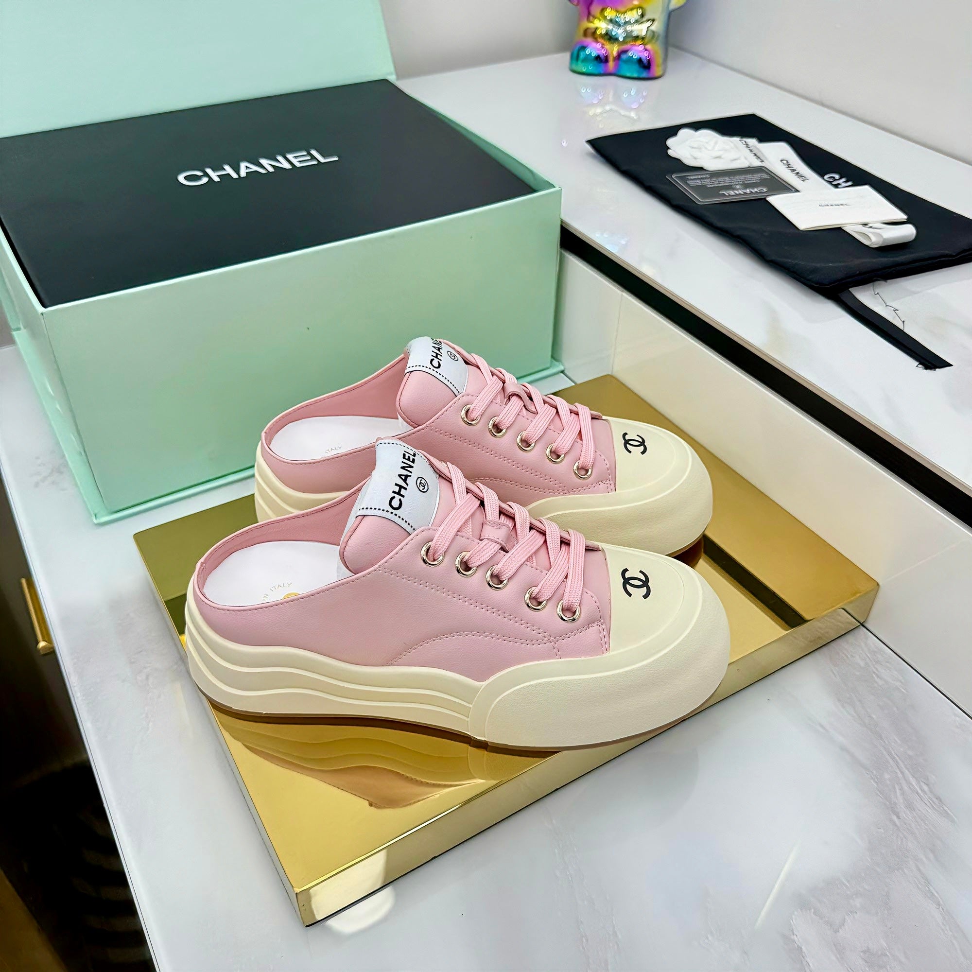 CC 25 Mules Sneaker Pink Calfskin 331189