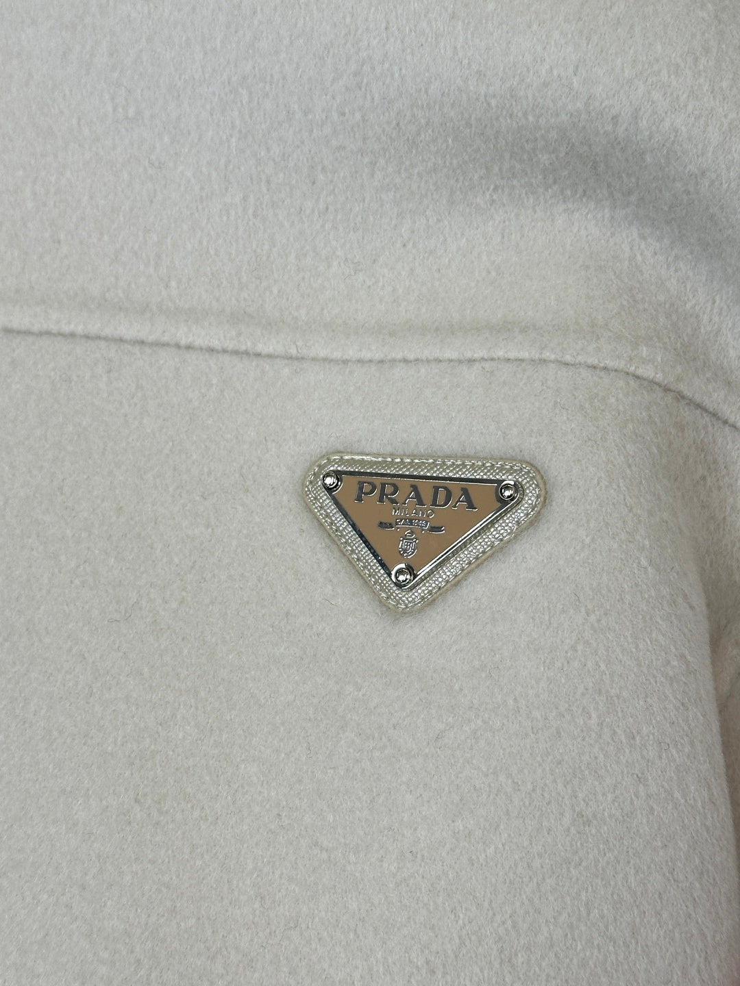 Prada 25 Hooded Coat Ivory Wool 637351