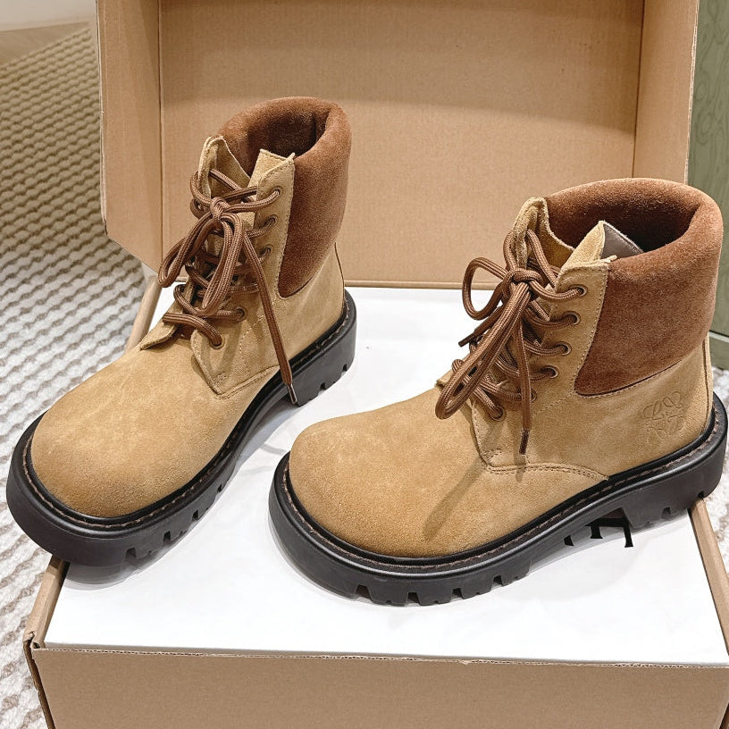 Loewe 2025 Sierra Ankle Boot Tan Black Suede  556050