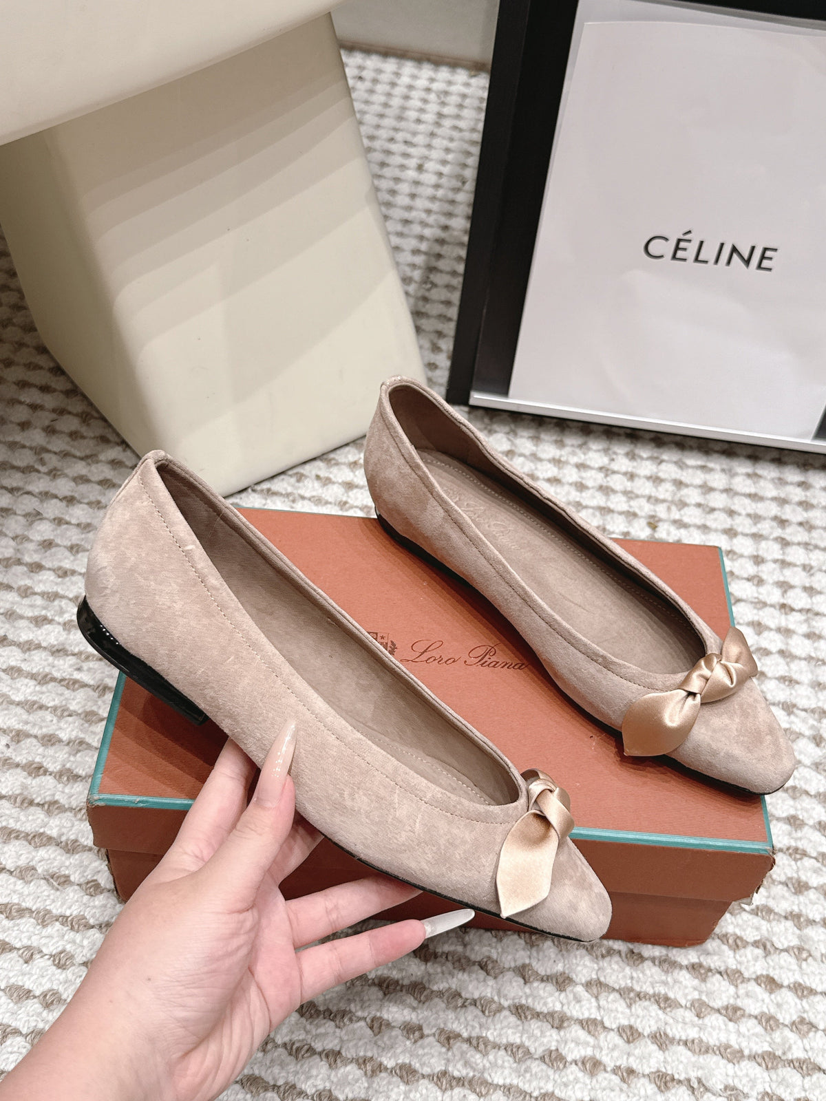 Loro Piana 2026 Bow Ballet Flat Suede 930997