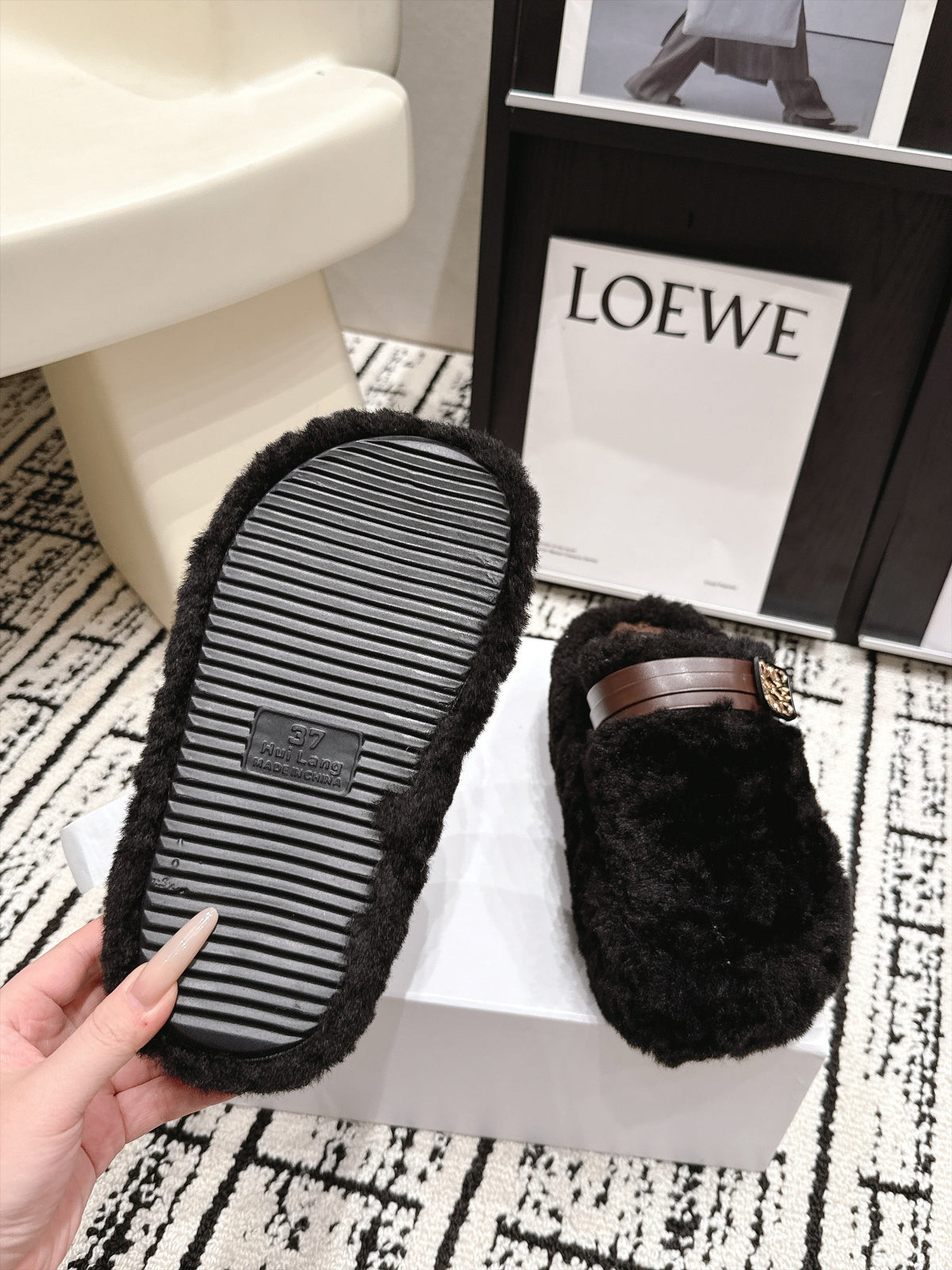 Loewe 2026 Thick-Soled Boken Mule Wool 138042