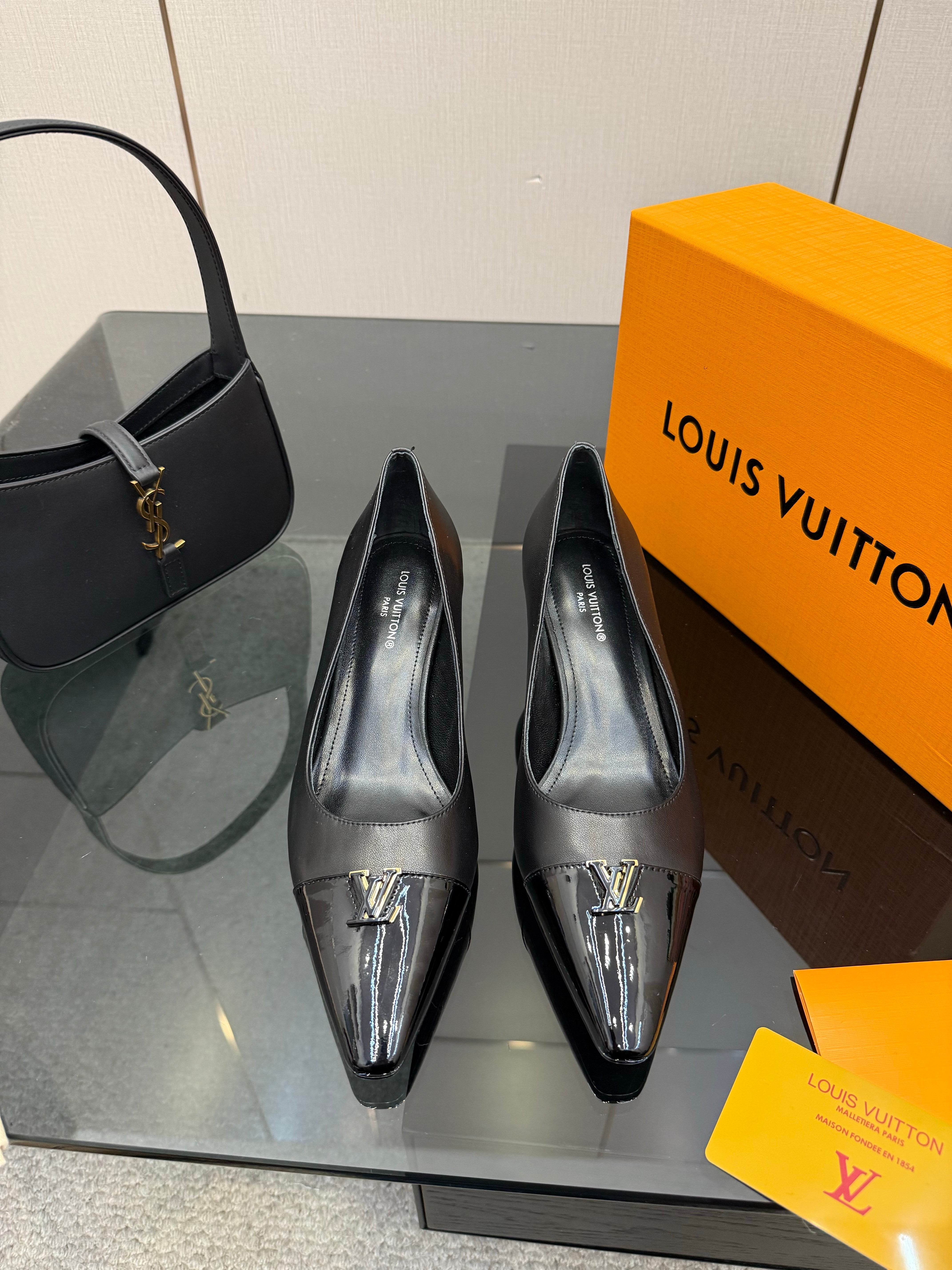 LV 26ss Heel Pump 55 Black Patent Leather 629631