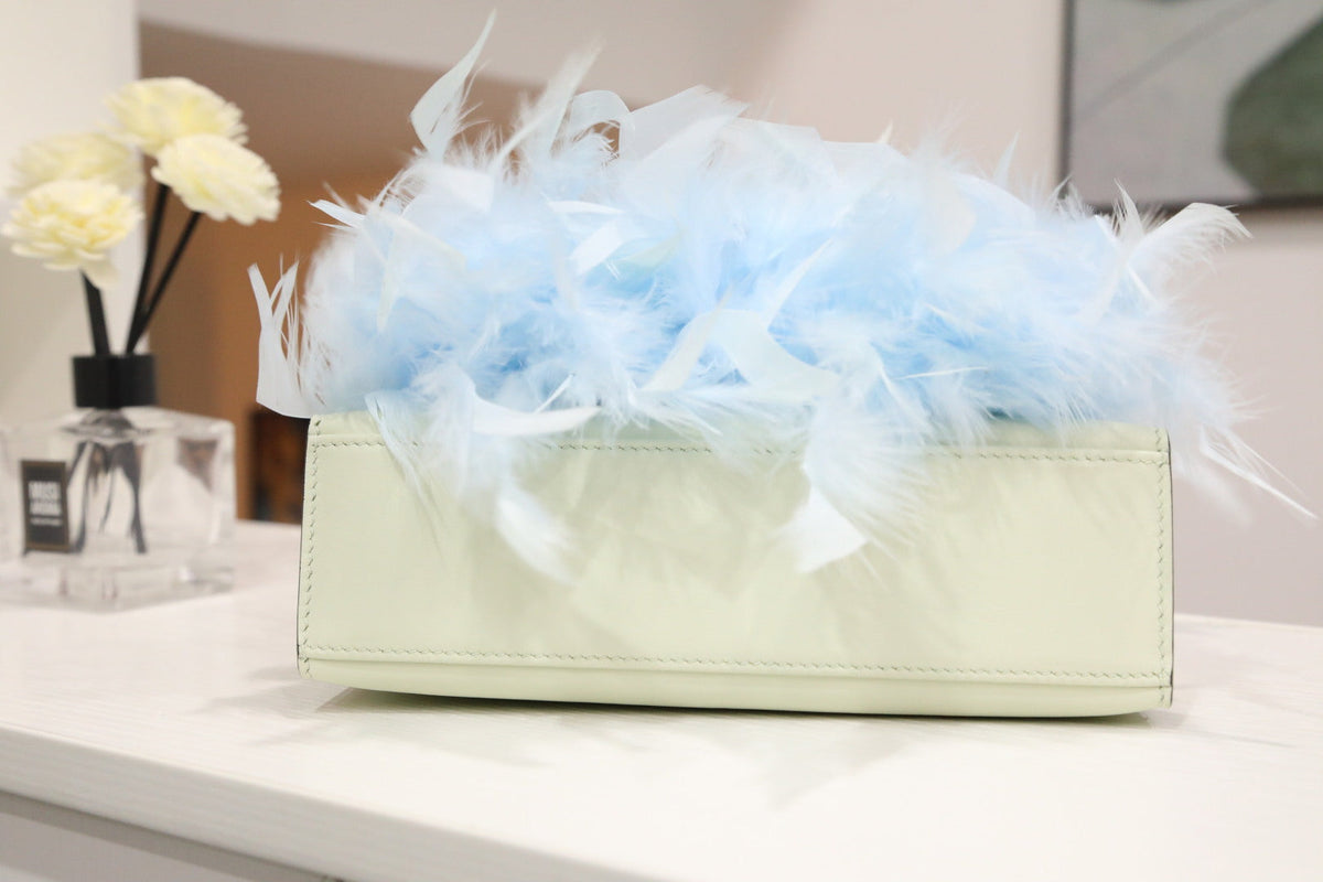 High-end Hermes 2026 Kelly Pochette Feather 22cm Bag Swift Leather