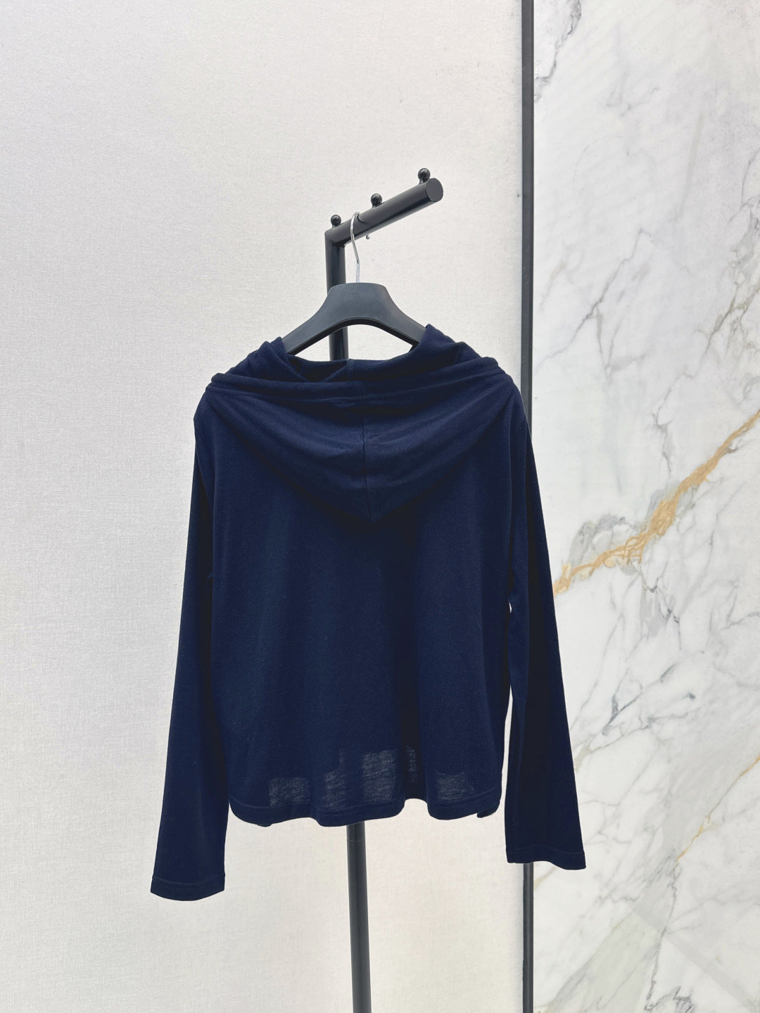 CD 25 Drawstring Hoodie Cotton And Stretch Wool