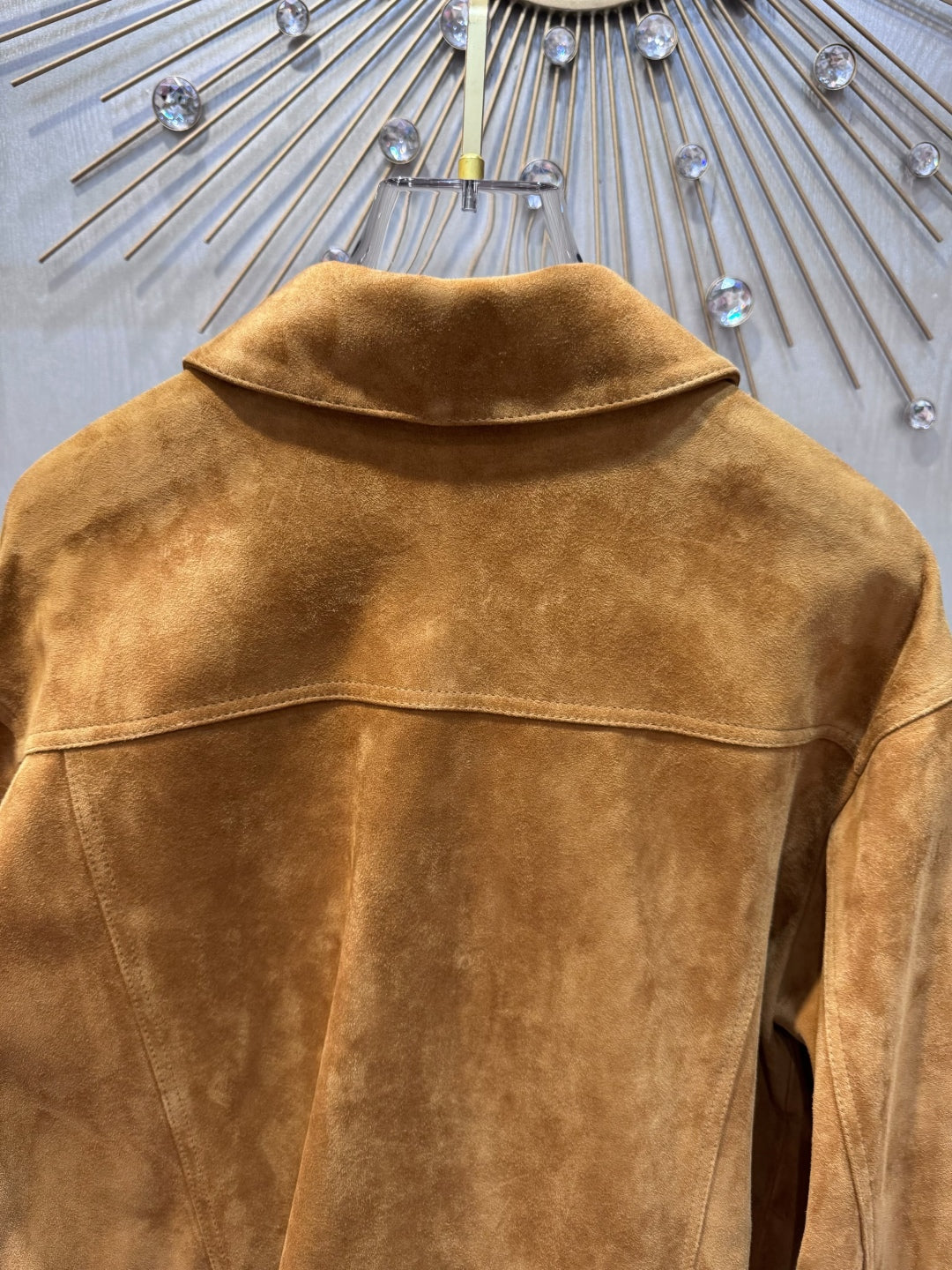 Celine 25 Jacket Brown Suede with Gold Button