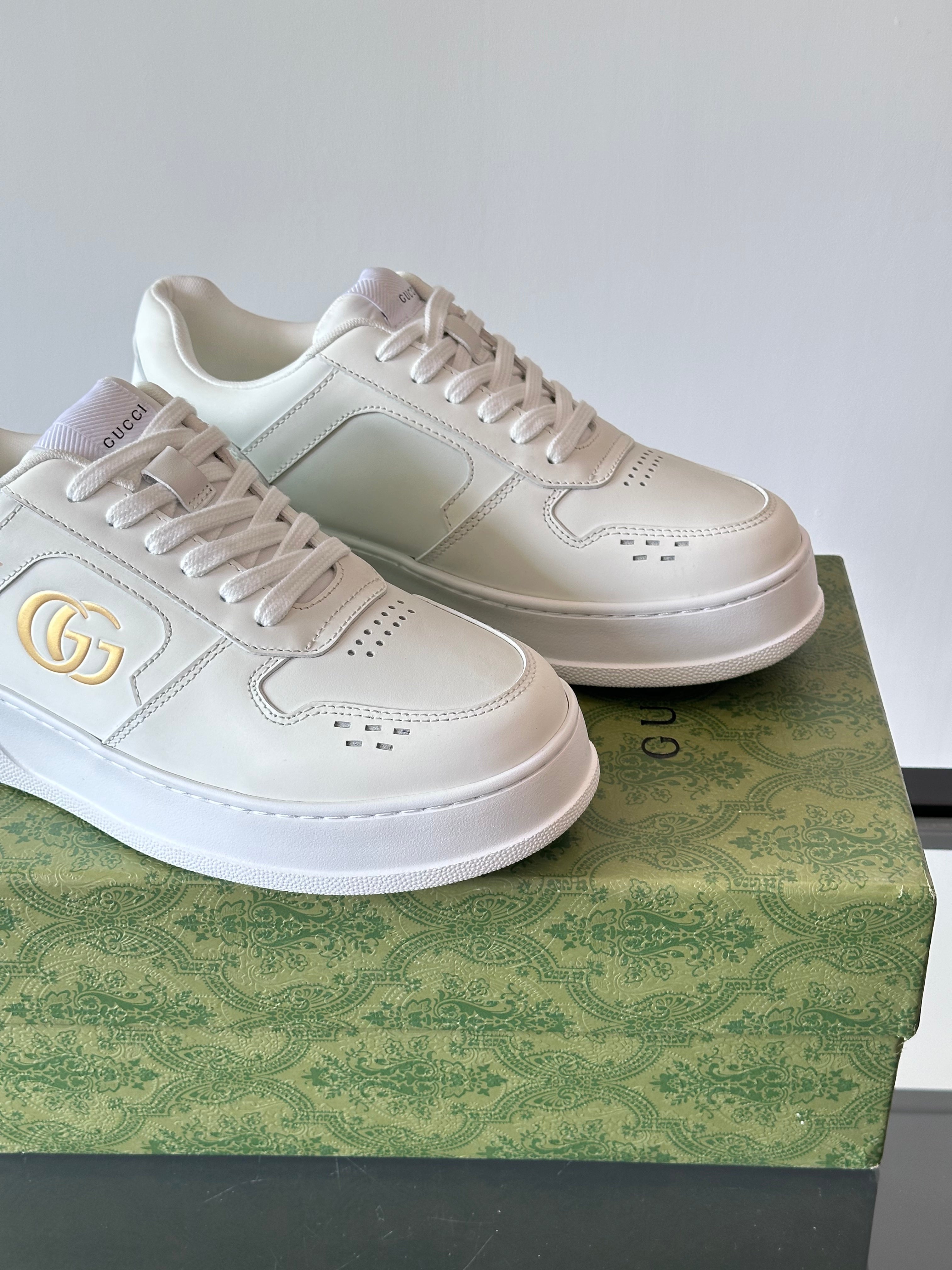 GG Men's Sneaker White Cowhide 535208