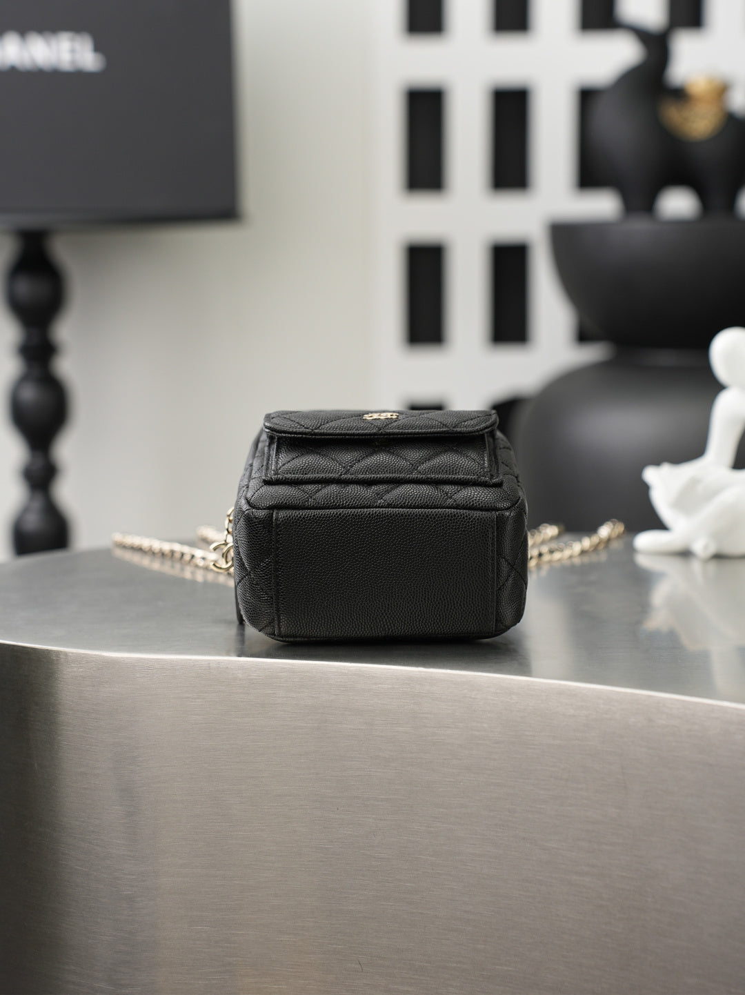 Chanel 2026 Mini Backpack 18cm Black And White leather