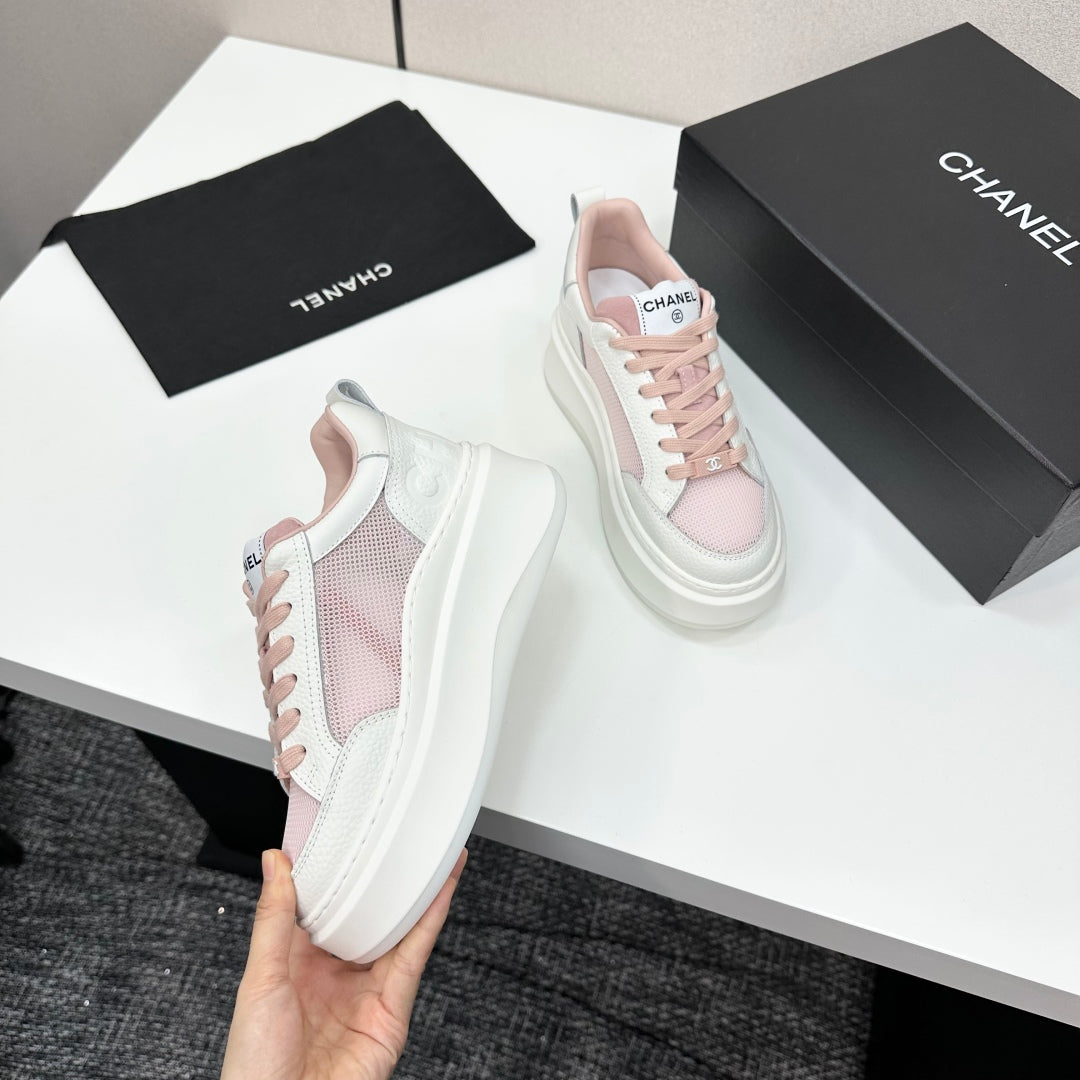 CC 25 Platform Sneaker White Mesh Sheepskin 331750