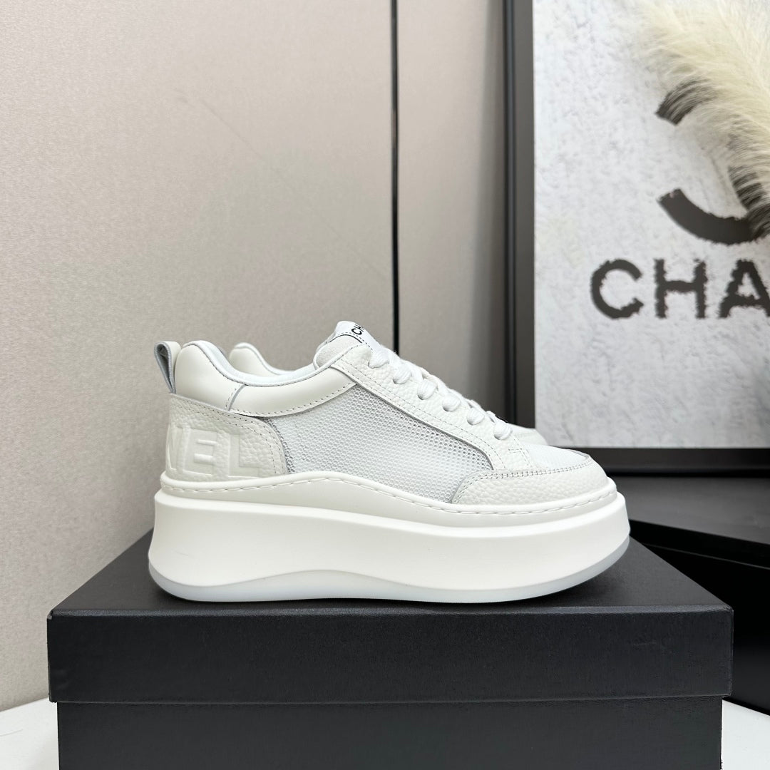 CC 25 Platform Sneaker White Mesh Sheepskin 331750