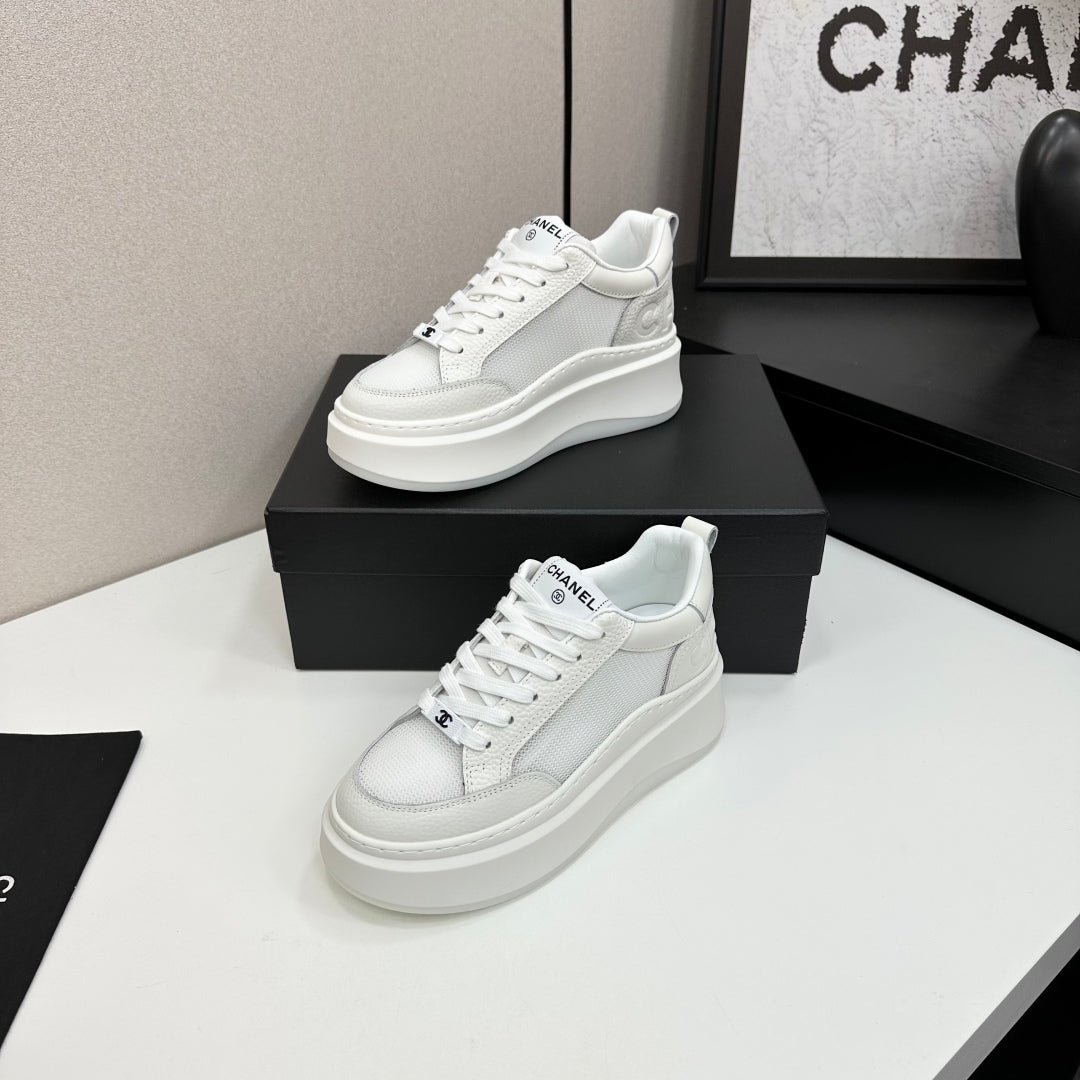 CC 25 Platform Sneaker White Mesh Sheepskin 331750