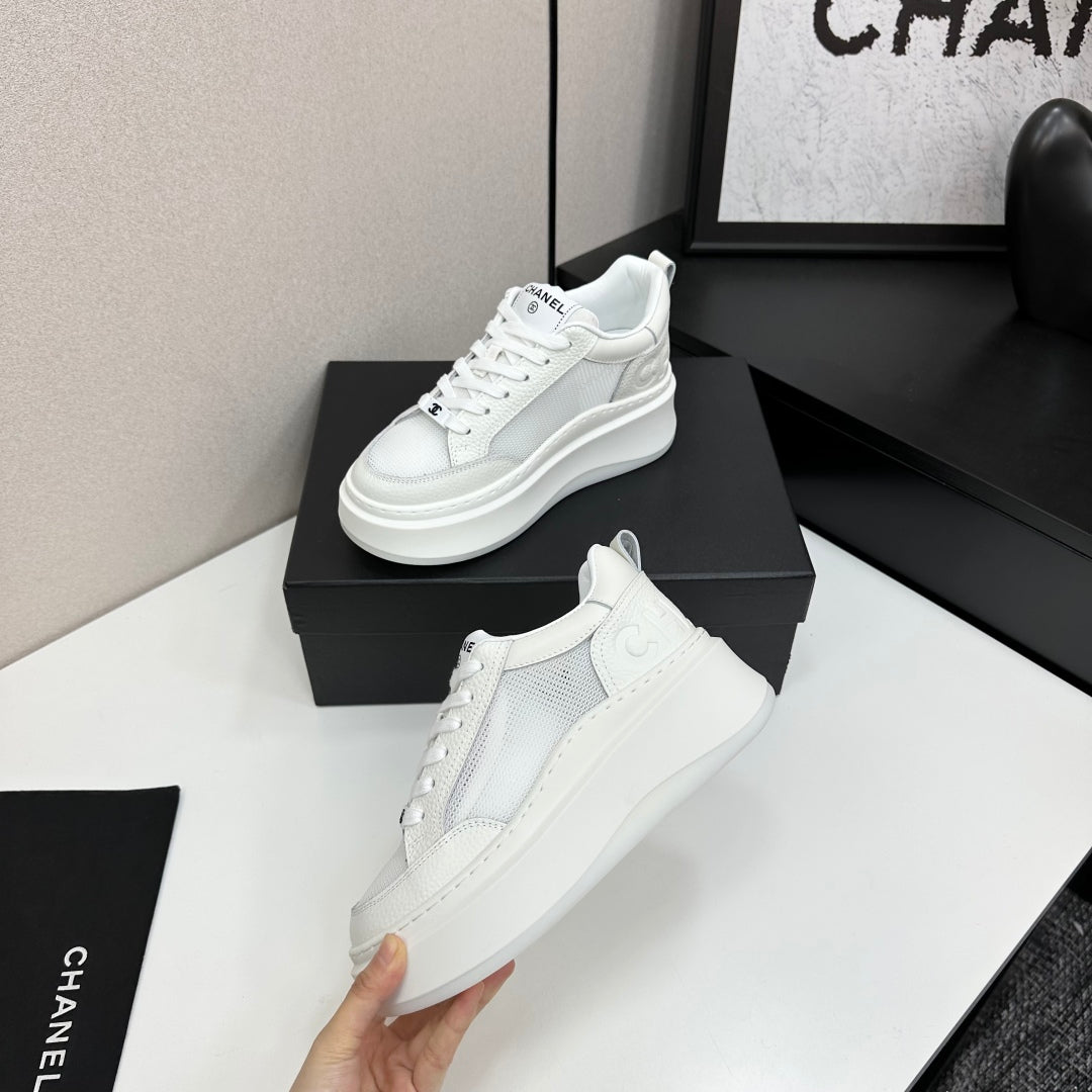 CC 25 Platform Sneaker White Mesh Sheepskin 331750