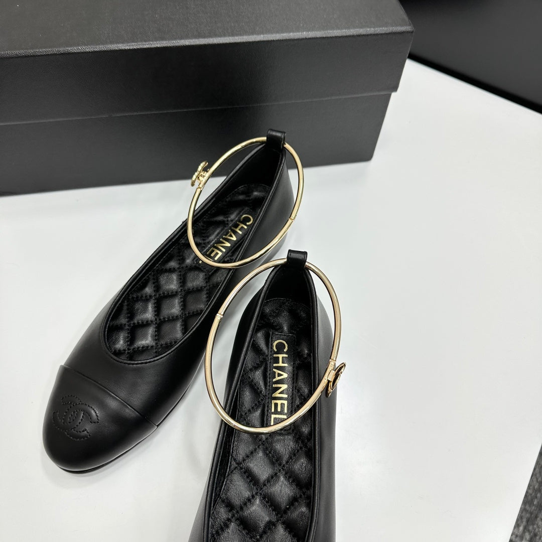 CC 26s Ballet Flats Black Sheepskin 626304