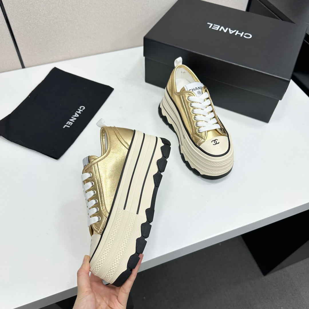Chanel 2026 Chunky Metallic Sneakers Cowhide 985829