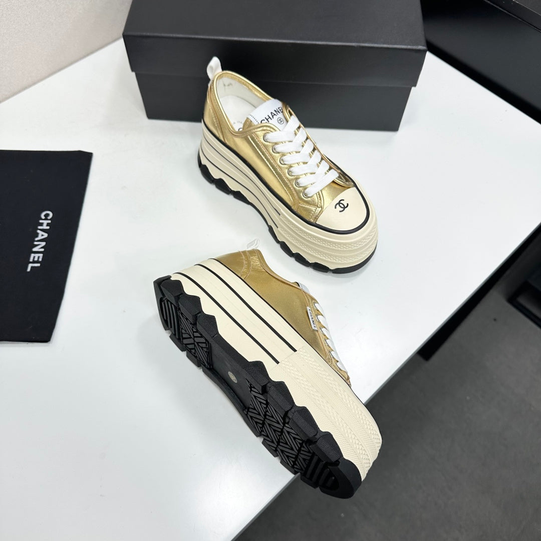 Chanel 2026 Chunky Metallic Sneakers Cowhide 985829